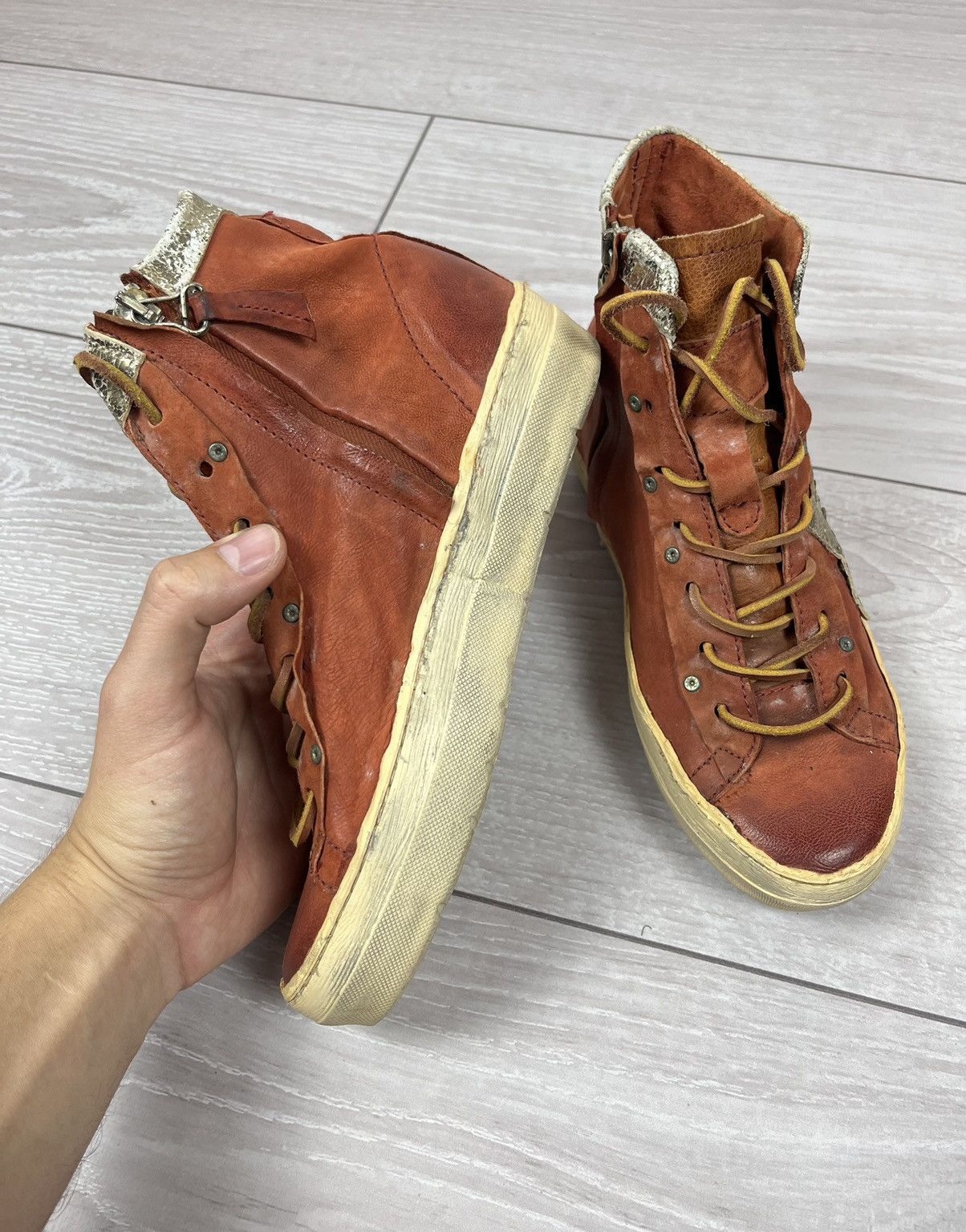 A.S.98 Airsteps A.S. 98 Avante Garde Leather Hi Top Sneakers Boots Size US 7 / IT 37 - 9 Thumbnail