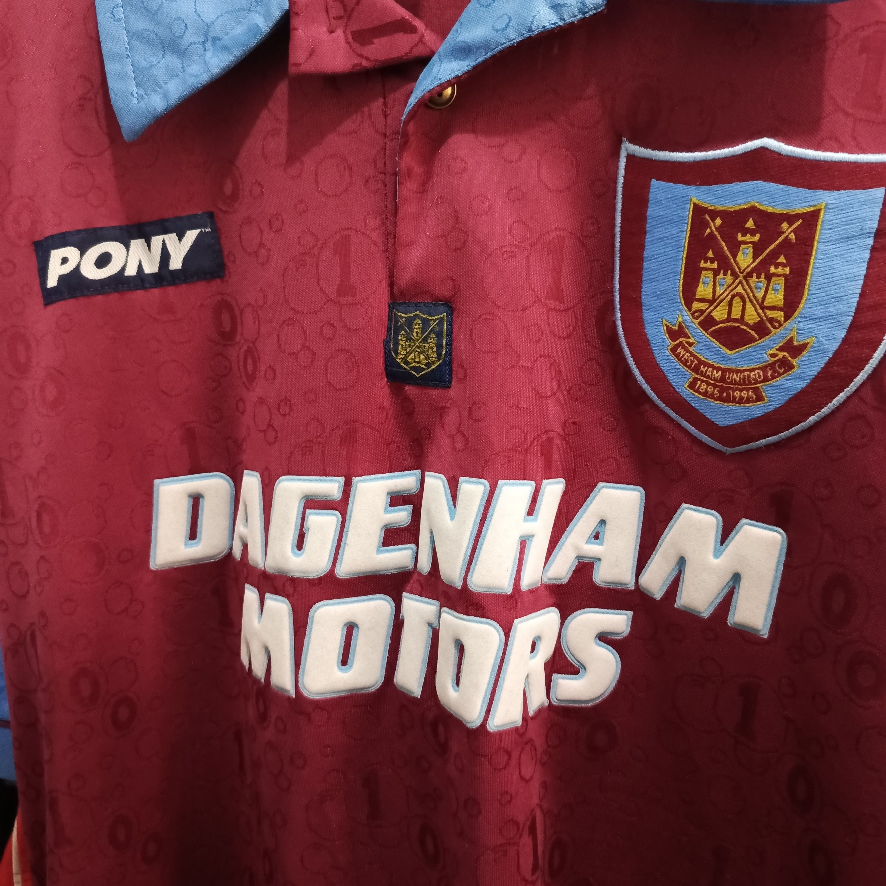 PONY × Vintage Westham 1995/1997 Centenary Home Shirt Size US M / EU 48-50 / 2 - 3 Thumbnail