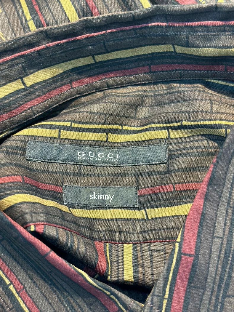 Gucci Gucci Bamboo joint pattern men's long-sleeved shirt 2501-Ne Size US XS / EU 42 / 0 - 3 Thumbnail