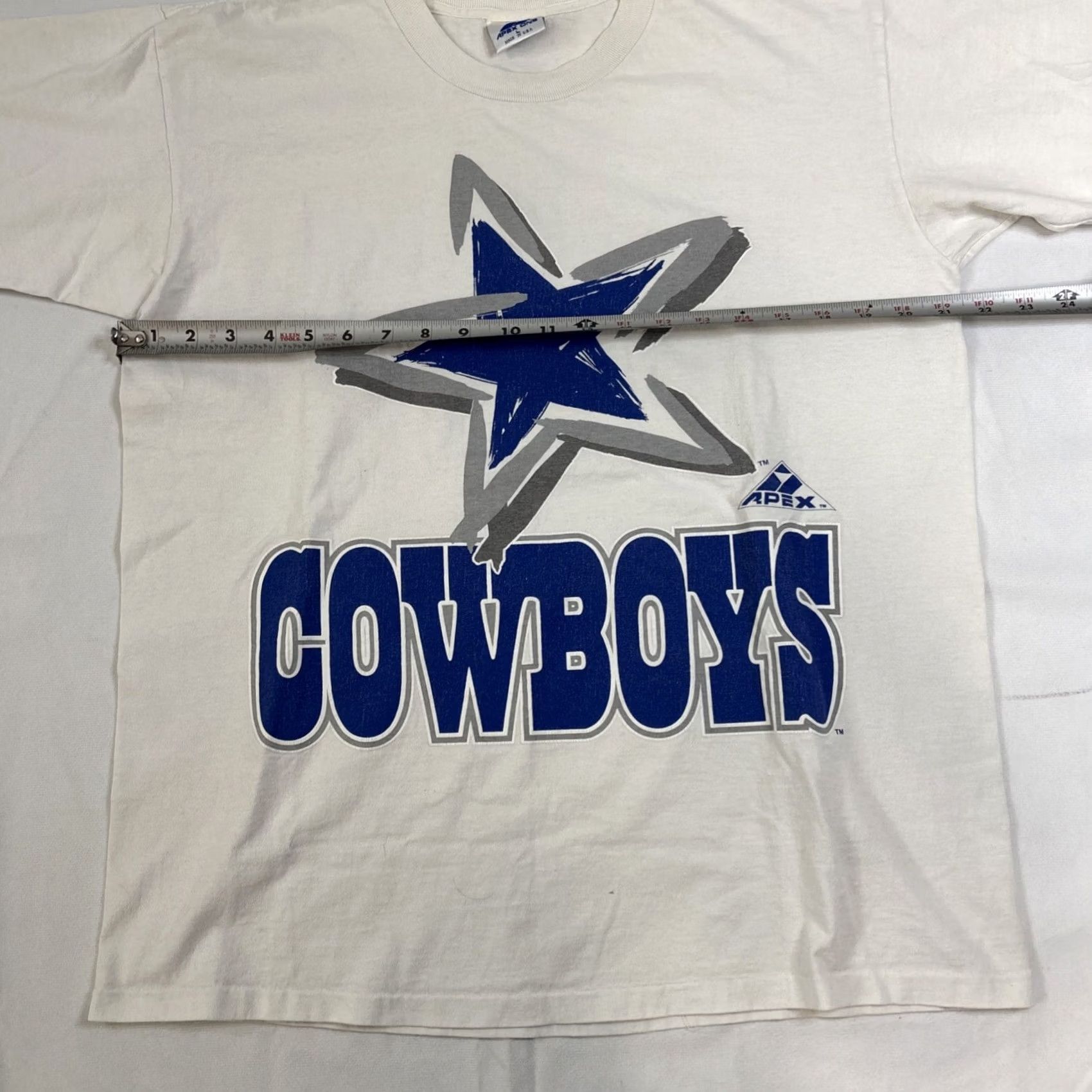 Vintage VINTAGE Apex One Dallas Cowboys White T Shirt Single Stitch USA Large Mens L Size US L / EU 52-54 / 3 - 4 Thumbnail