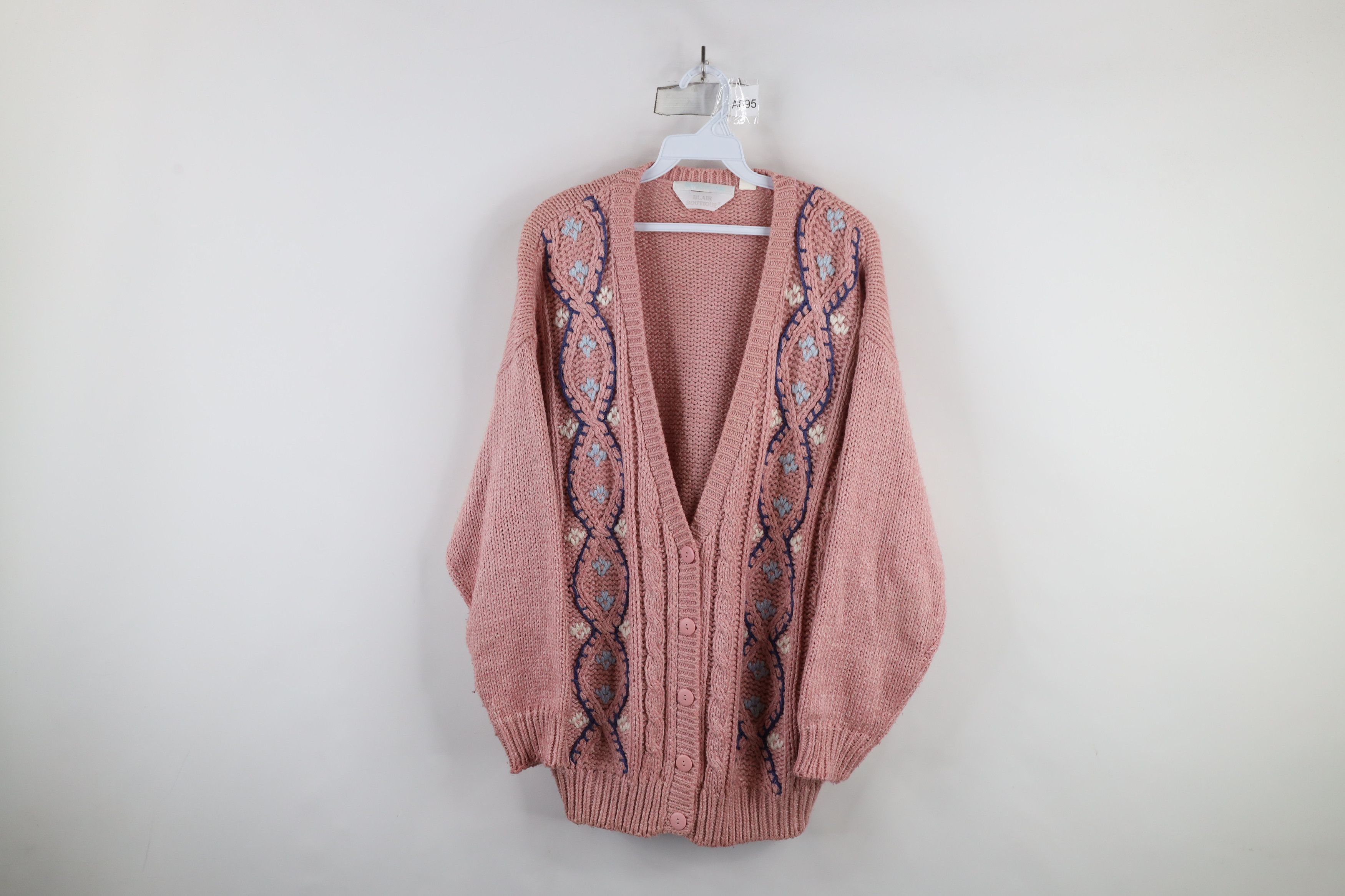 Vintage Vintage 90s Streetwear Chunky Cable Knit Cardigan Sweater Size XL / US 12-14 / IT 48-50 - 1 Thumbnail
