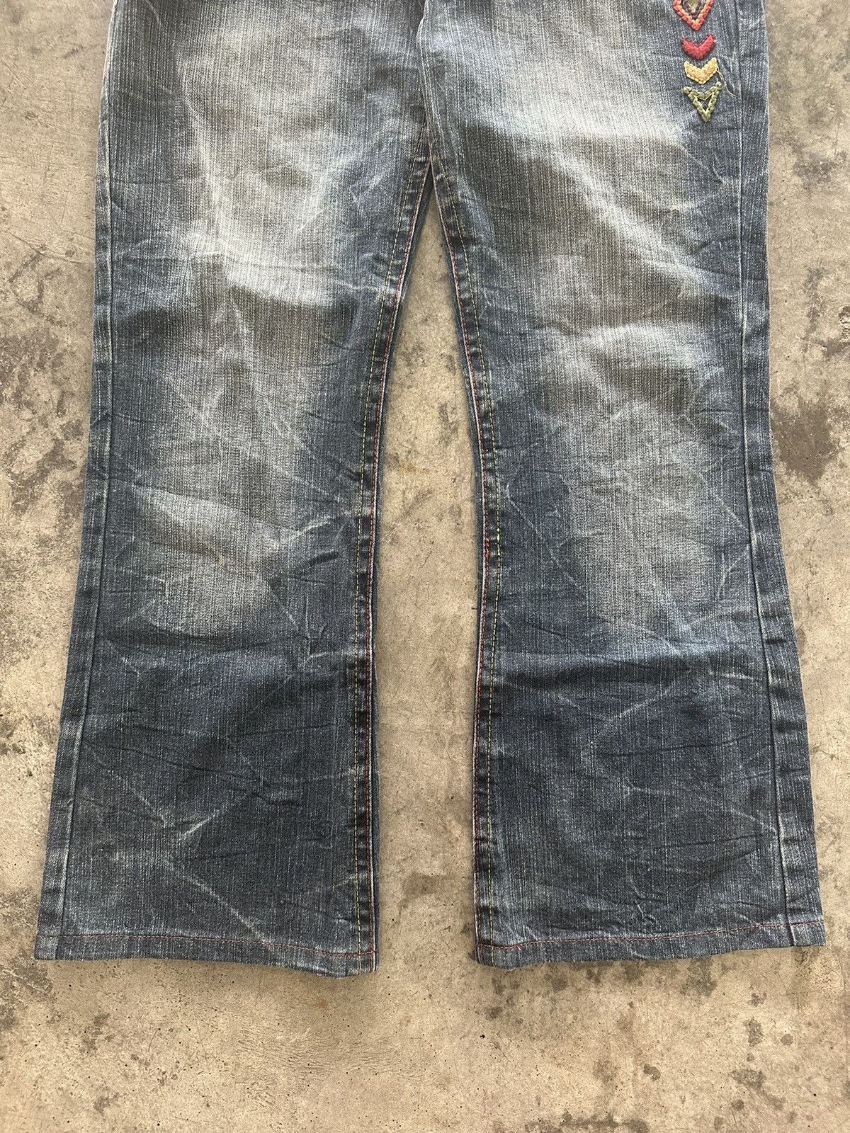 If Six Was Nine × Japanese Brand × Le Grande Bleu (L.G.B.) Flared Japanese Jeans Whisker Wash Size US 33 - 5 Thumbnail