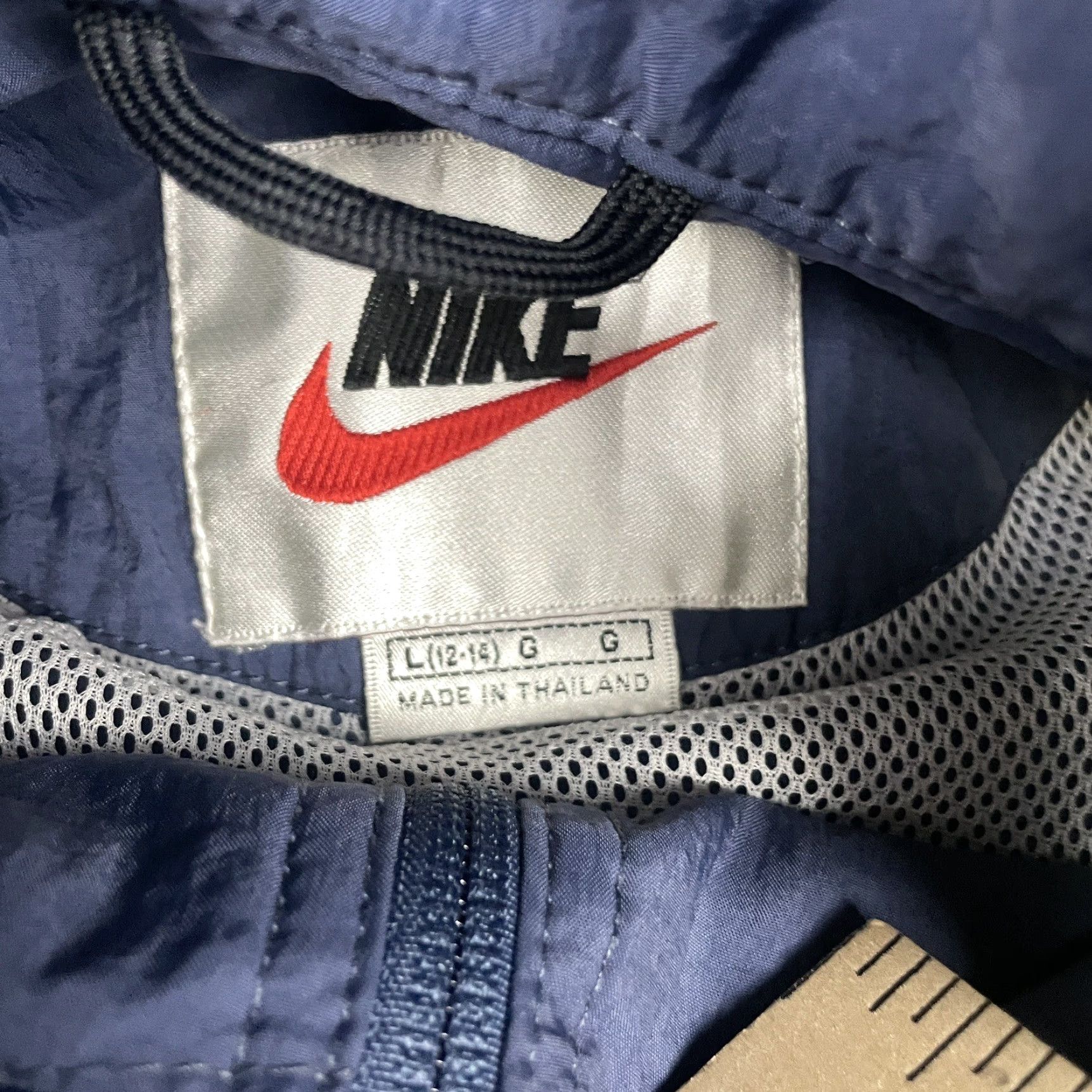 Nike VINTAGE Nike Windbreaker Jacket Mens Large Blue 90s Swoosh Check Coat Size US L / EU 52-54 / 3 - 4 Thumbnail