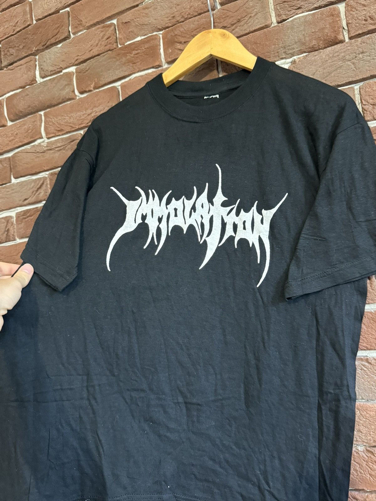 Band Tees Rare 90s Vintage Immolation Logo Metal Band Tshirt Grail Size US L / EU 52-54 / 3 - 3 Thumbnail