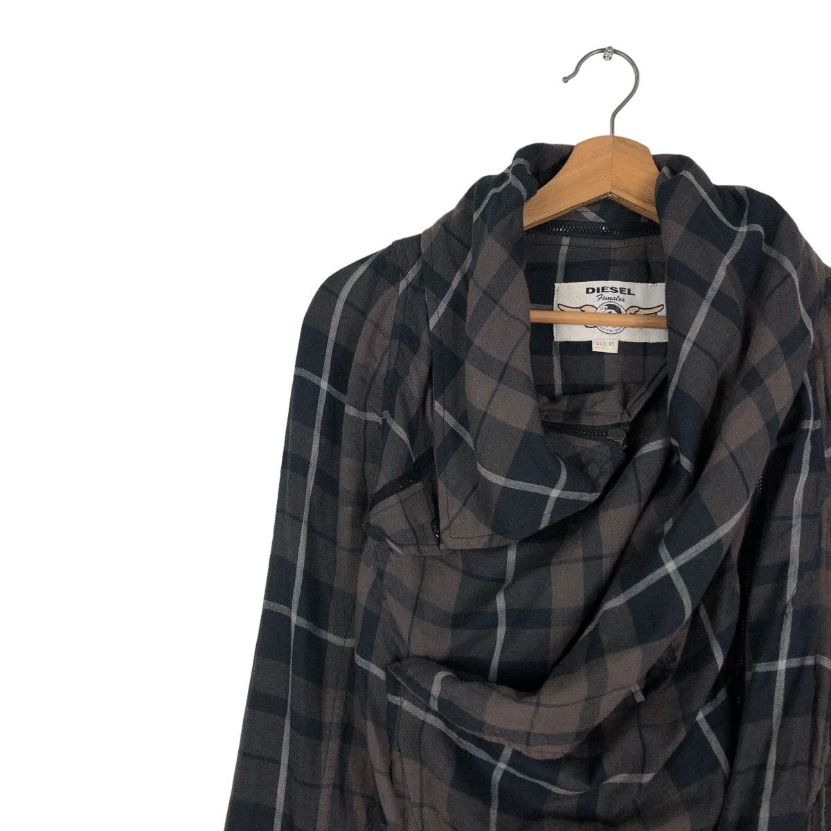 Diesel 📌CROPPED BIKER JACKET DIESEL TARTAN DESIGN BONDAGE STYLE Size US XS / EU 42 / 0 - 7 Thumbnail
