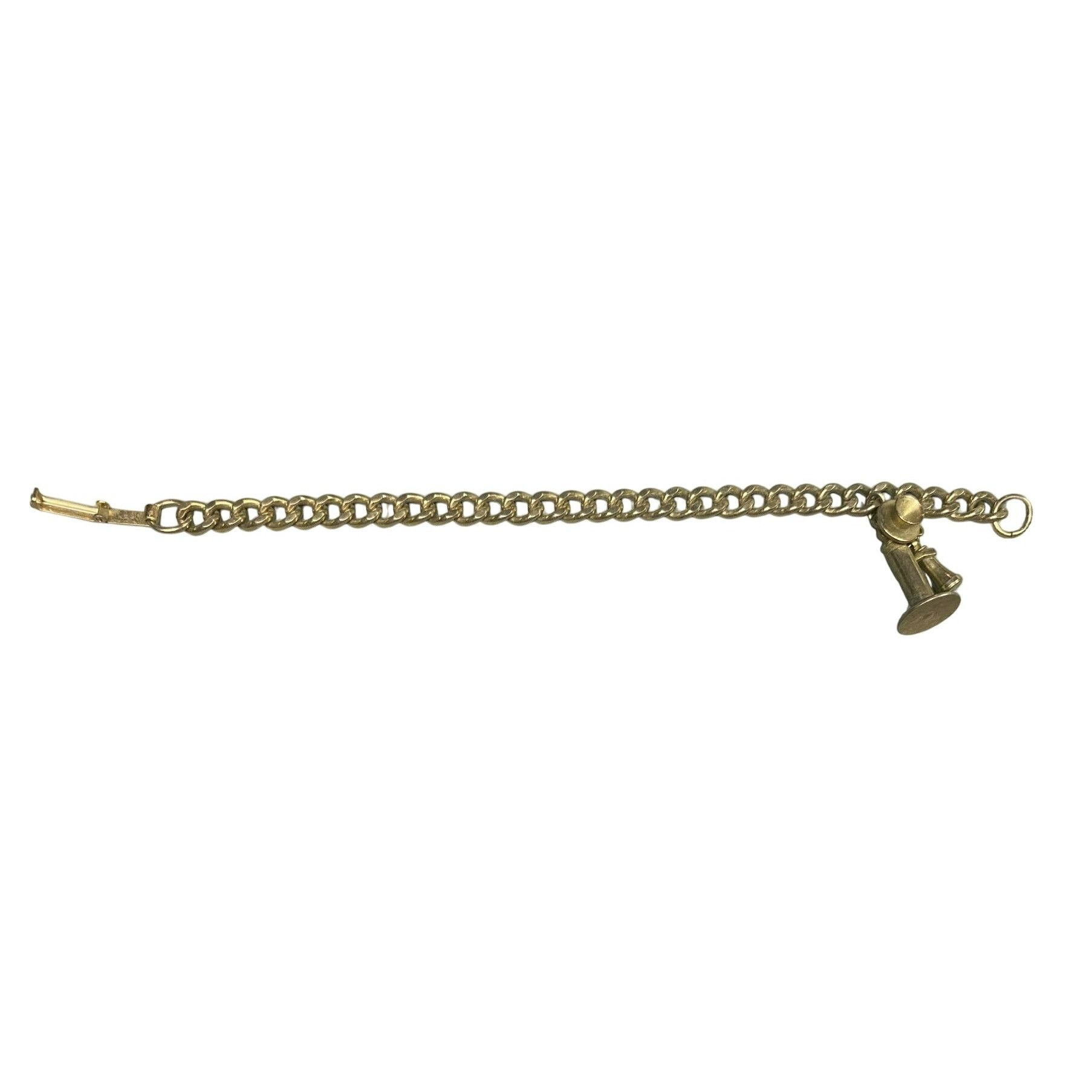 Other Vintage Gold-Tone Telephone Charm Bracelet With Chain Link D Size ONE SIZE - 3 Thumbnail