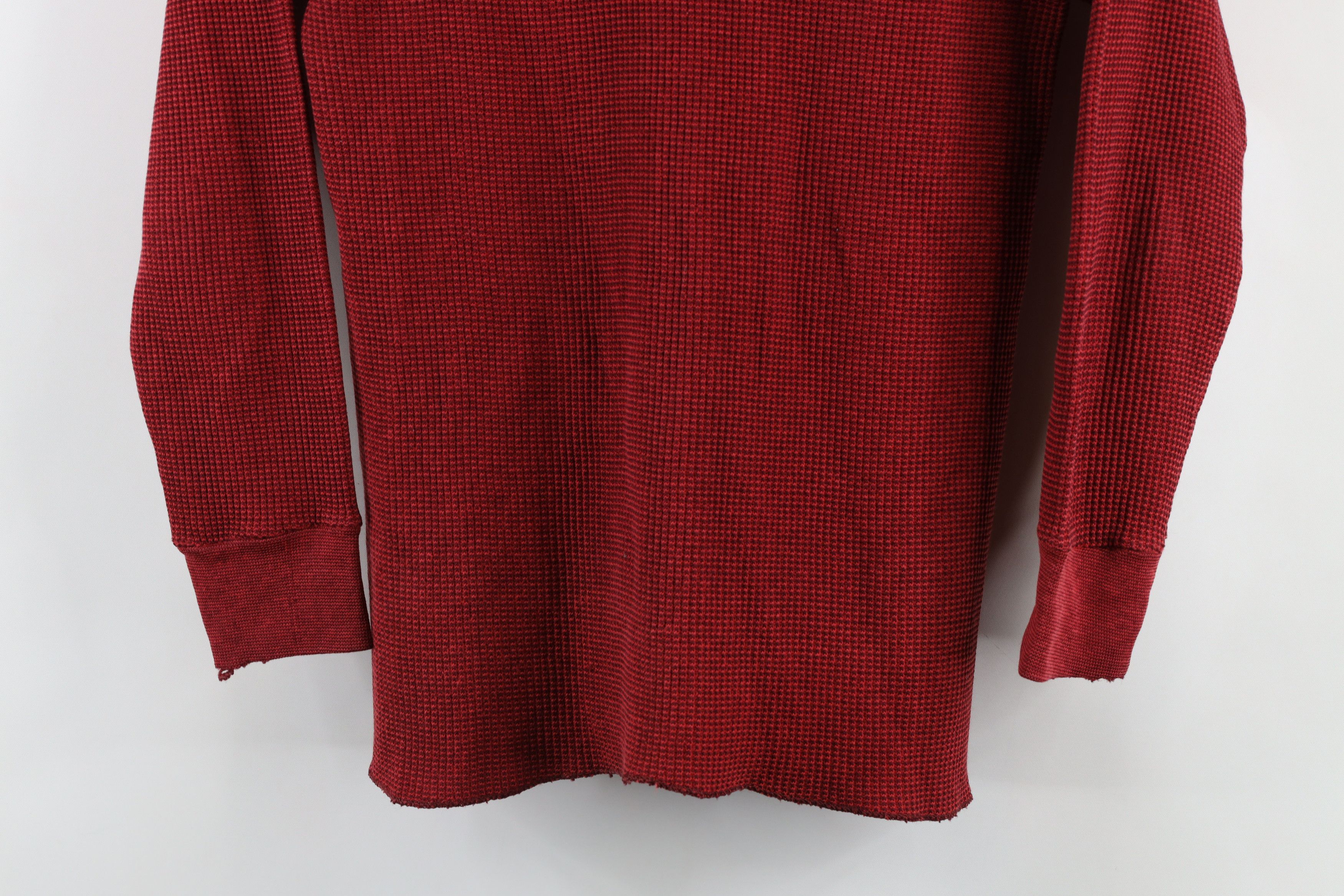Vintage Vintage 90s Streetwear Thermal Waffle Knit T-Shirt Red USA Size US M / EU 48-50 / 2 - 3 Thumbnail