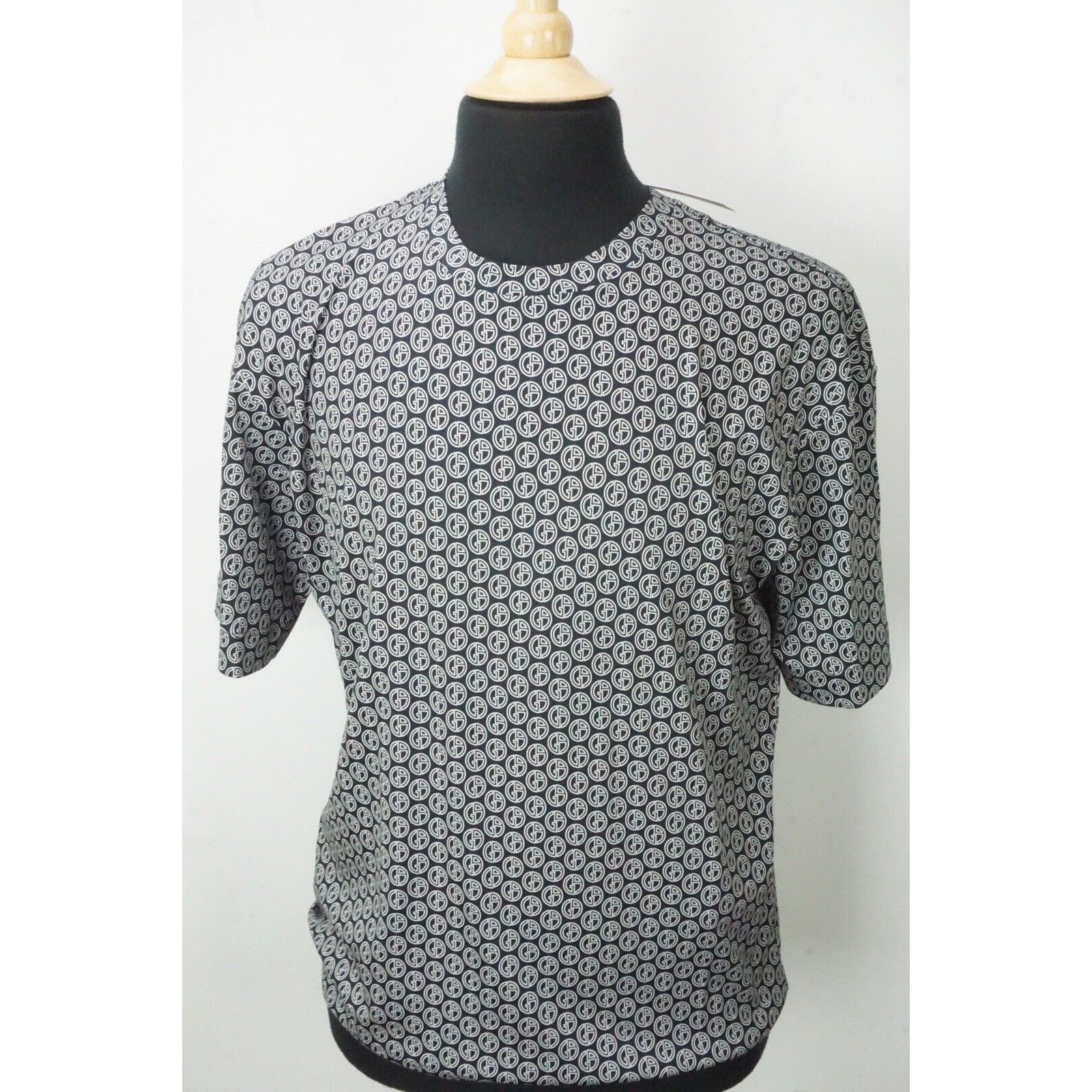 Giorgio Armani Giorgio Armani Black Label Navy Blue White Logo Cotton Polo Size US M / EU 48-50 / 2 - 1 Thumbnail