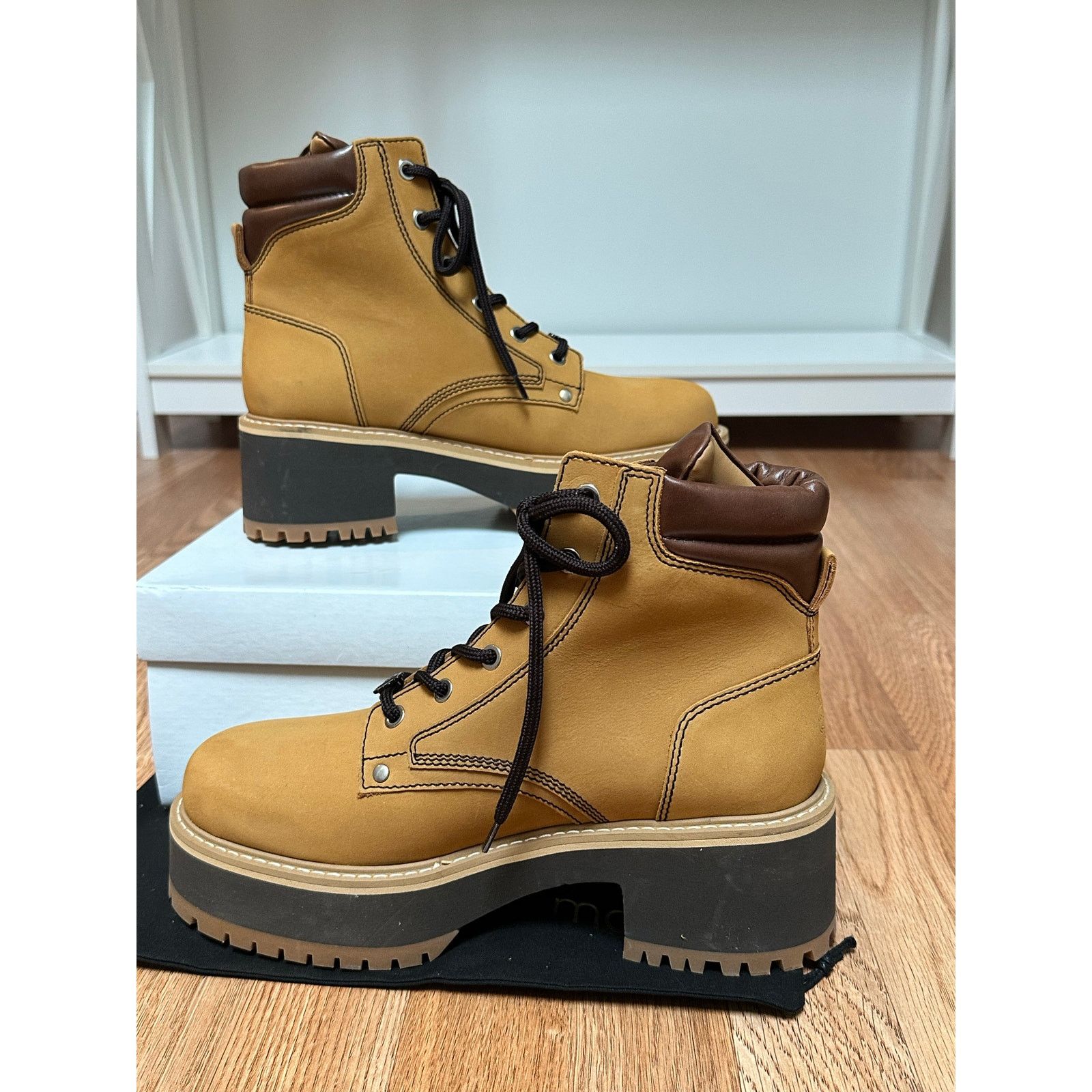 Maje NEW Maje Brown Nubuck Combat Boots Brown size 40 Size US 9.5 / IT 39.5 - 7 Thumbnail