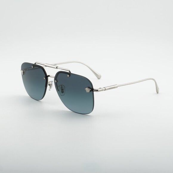 Versace Versace VE2296 1000V1 Sunglasses Silver Aviator Frame, Blue Size ONE SIZE - 3 Thumbnail