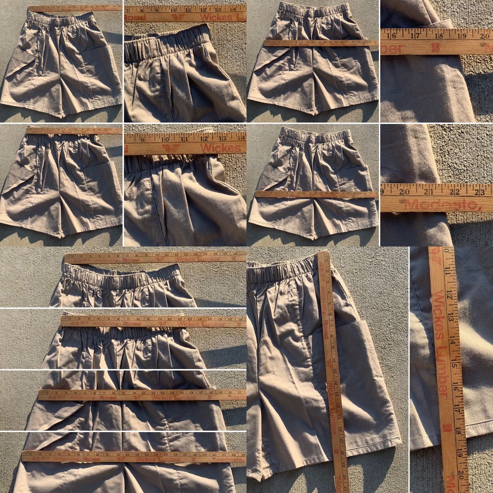 Cherokee VINTAGE Cherokee Shorts High Waist Big Side Pockets khaki 80s 1980s Size 14 Beige Cotton Women Casual Pockets 80s Style FW21470 Mens Womens Girls Boys Size 36" / US 14 / IT 50 - 8 Thumbnail