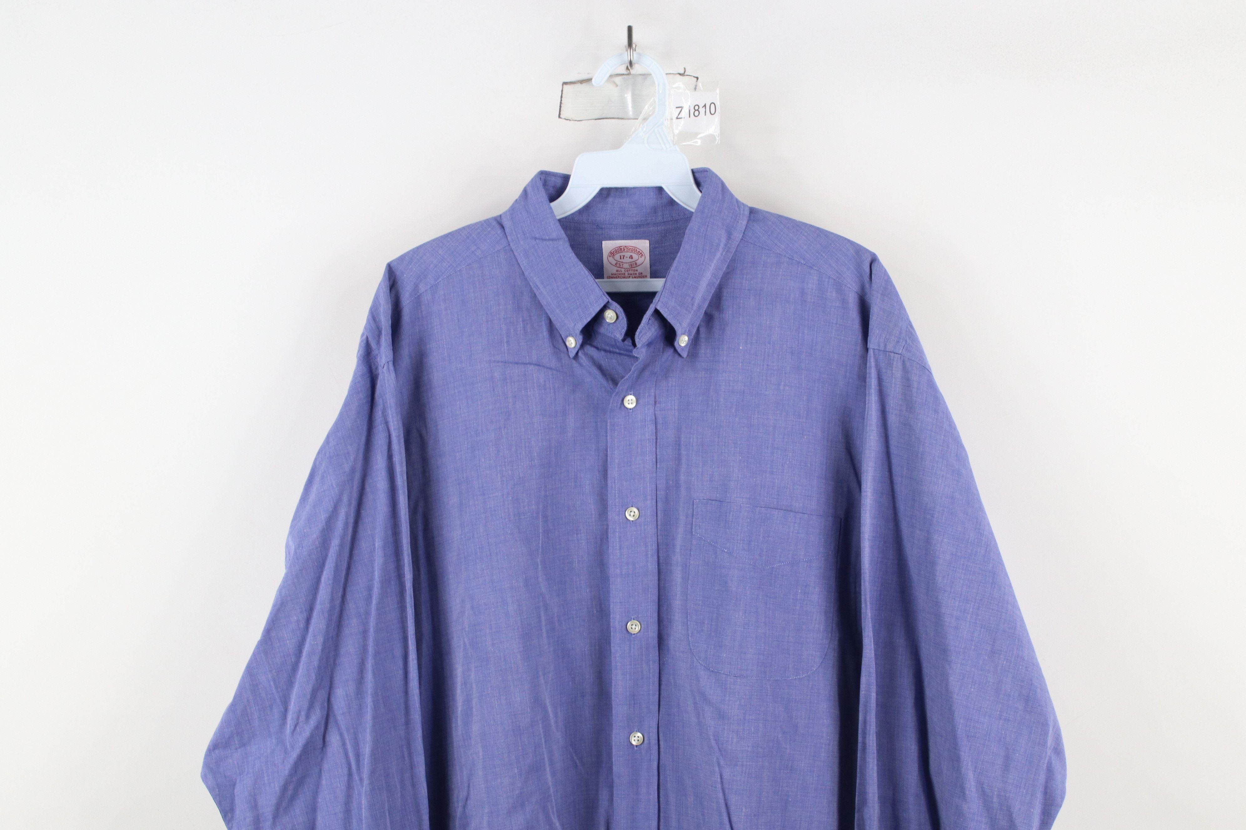 Brooks Brothers × Vintage Vintage 90s Brooks Brothers Cotton Button Down Shirt OCBD Size US M / EU 48-50 / 2 - 2 Thumbnail