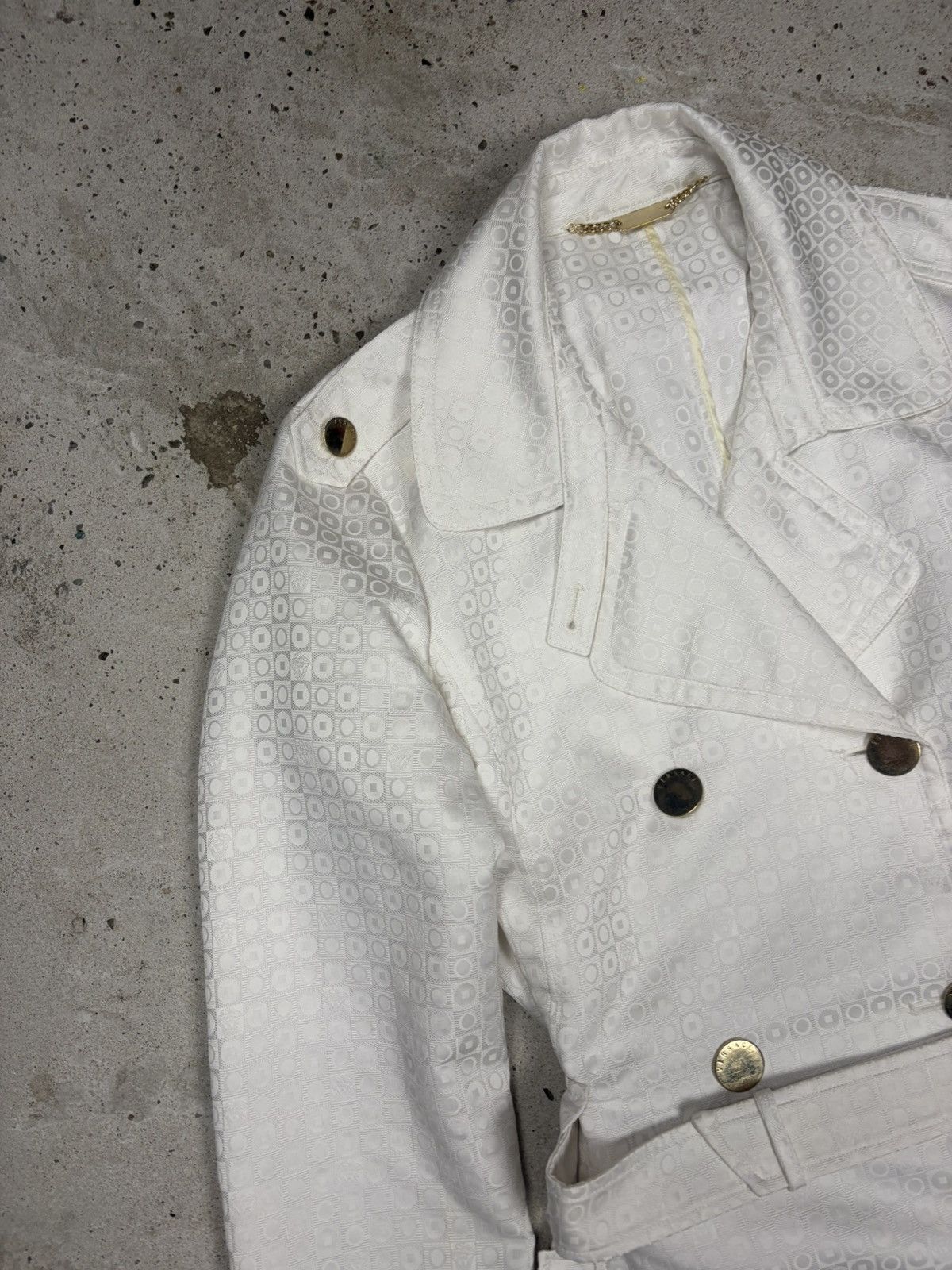Versace 2000s Gianni Versace Double Breasted Trench Coat Jacquard Size M / US 6-8 / IT 42-44 - 9 Thumbnail