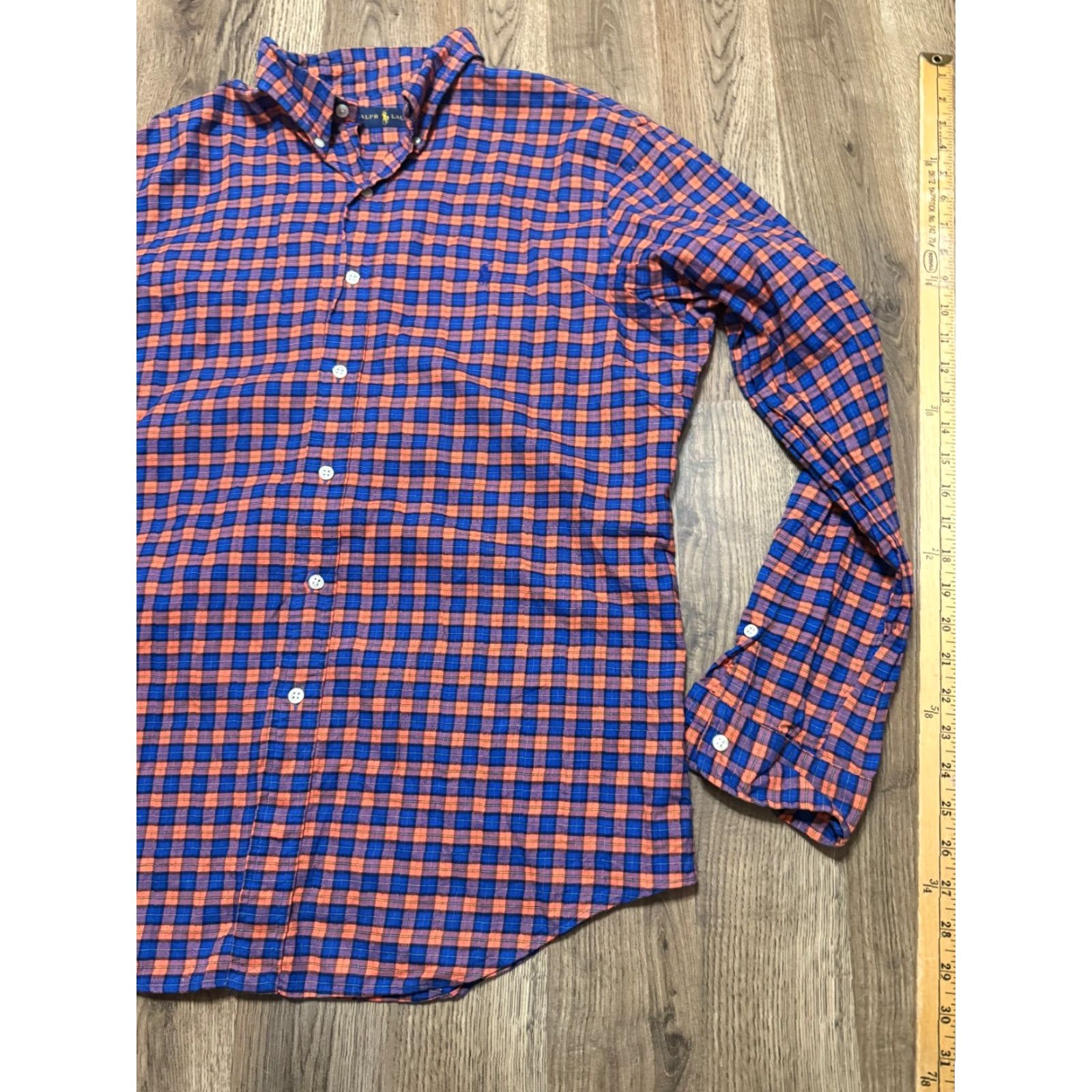 Ralph Lauren Ralph Lauren Shirt Men's Large Red Orange Purple Plaid Long Sleeve Button-Up Size US L / EU 52-54 / 3 - 4 Thumbnail