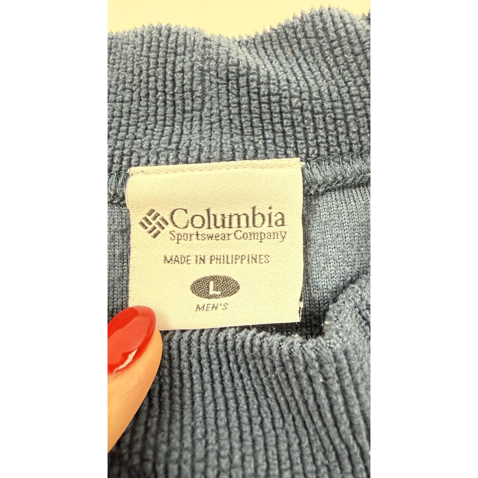 Vintage Columbia Sweater Mens Large Blue Fleece Crewneck Pullover Outdoor Knit Waffle-Textured Raglan Seams Adult Mens Blue Size US L / EU 52-54 / 3 - 3 Thumbnail