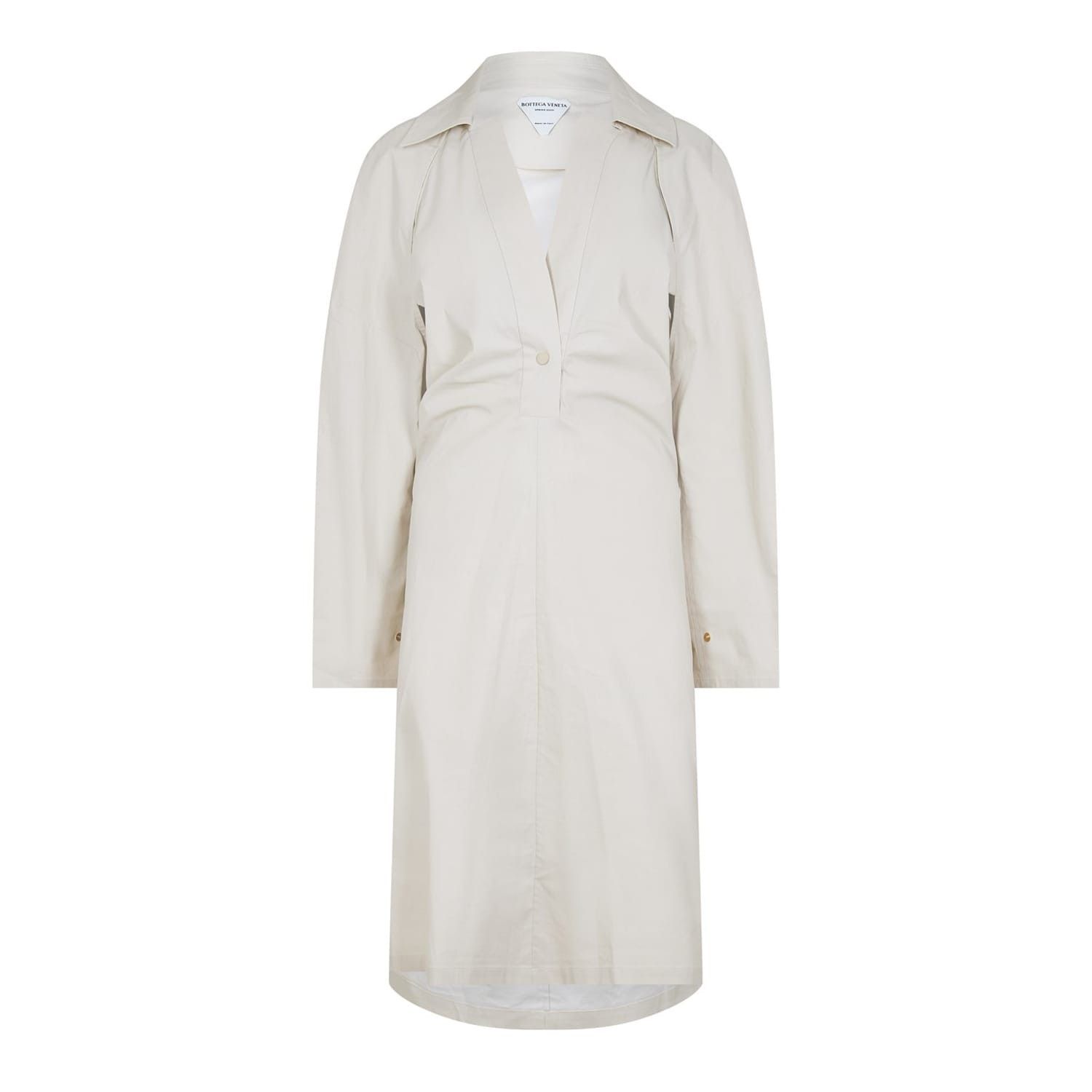 Bottega Veneta Bottega Veneta V-Neck Midi Wrap Dress in Beige Size M / US 6-8 / IT 42-44 - 1 Thumbnail