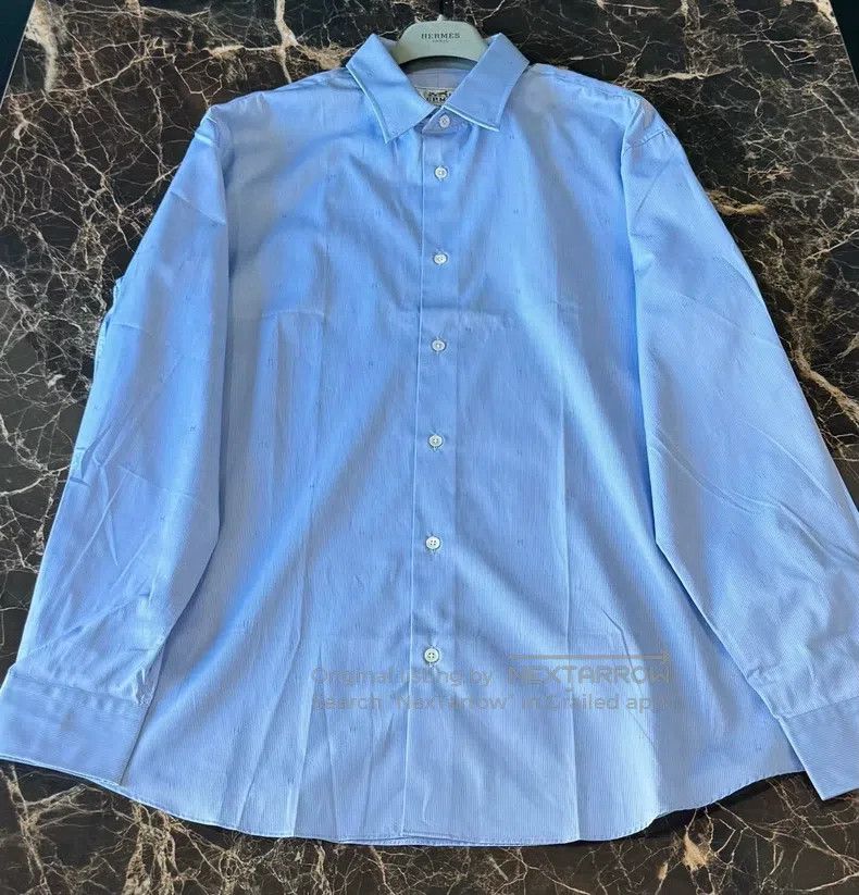 Hermes Hermes size 43 Classic Saddle Stitch H Embroidered Shirt Size US L / EU 52-54 / 3 - 4 Thumbnail