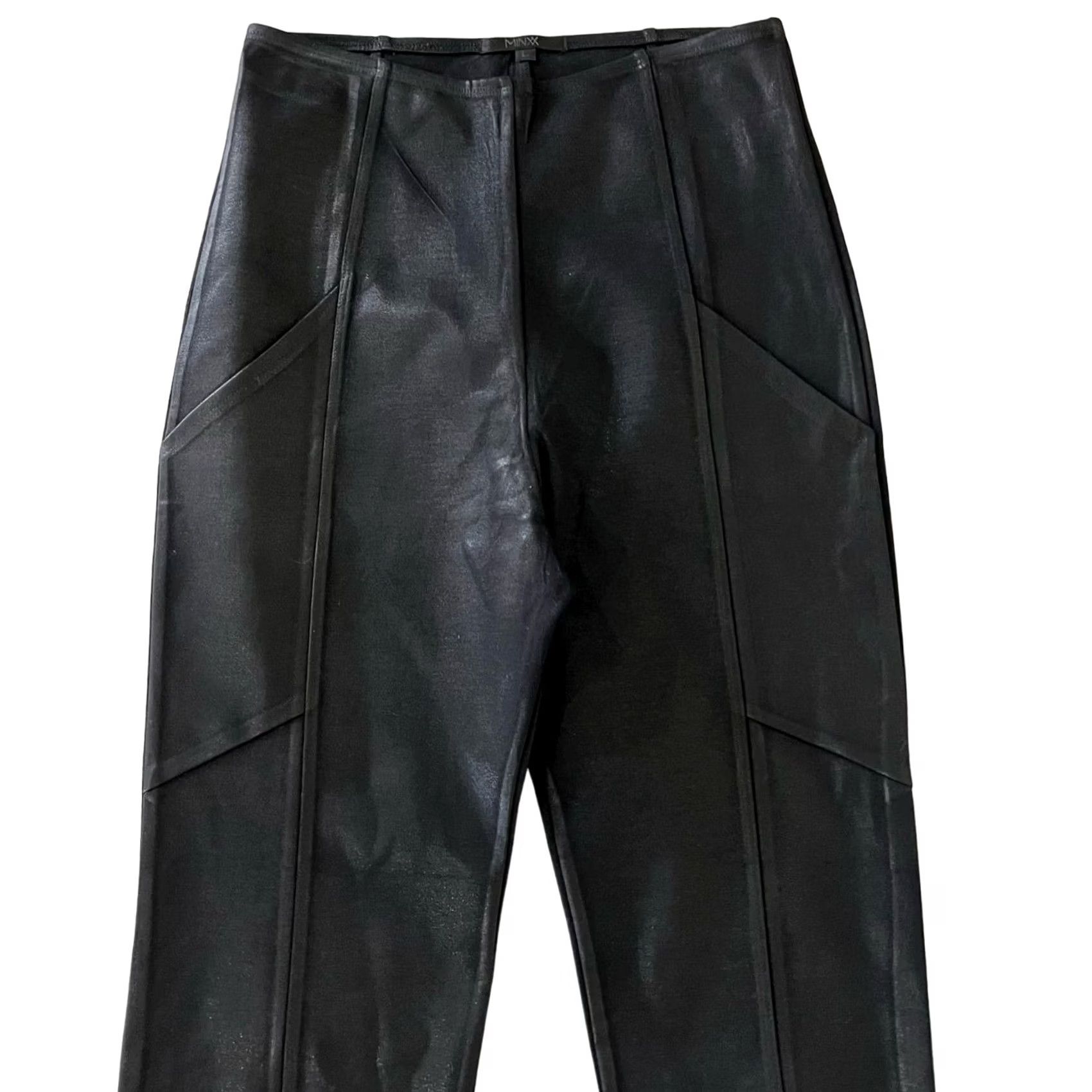 Vintage VINTAGE Minxx Leggings Faux Leather Black Pull On Pants Women’s Size L Size 36" / US 14 / IT 50 - 2 Thumbnail