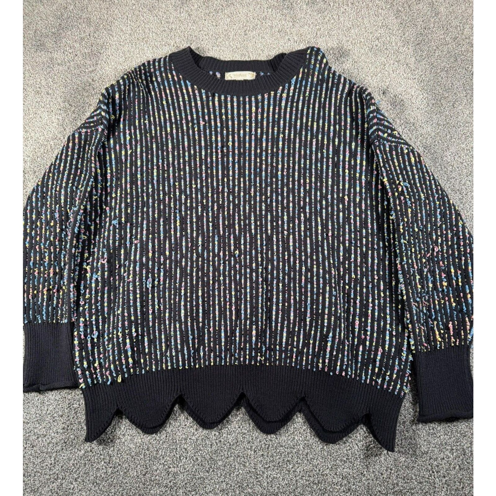 Other Weekend Suzanne Betro Sweater Womens 2X Plus Scalloped Heavy Size XXL / US 16-18 / IT 52-54 - 6 Thumbnail