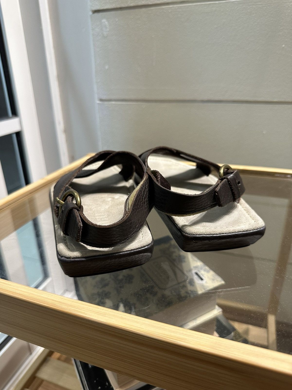 Miu Miu × Prada Miu Miu Brown Leather Vintage Size 36.5 Made in Italy Sandal Size US 6.5 / IT 36.5 - 4 Thumbnail