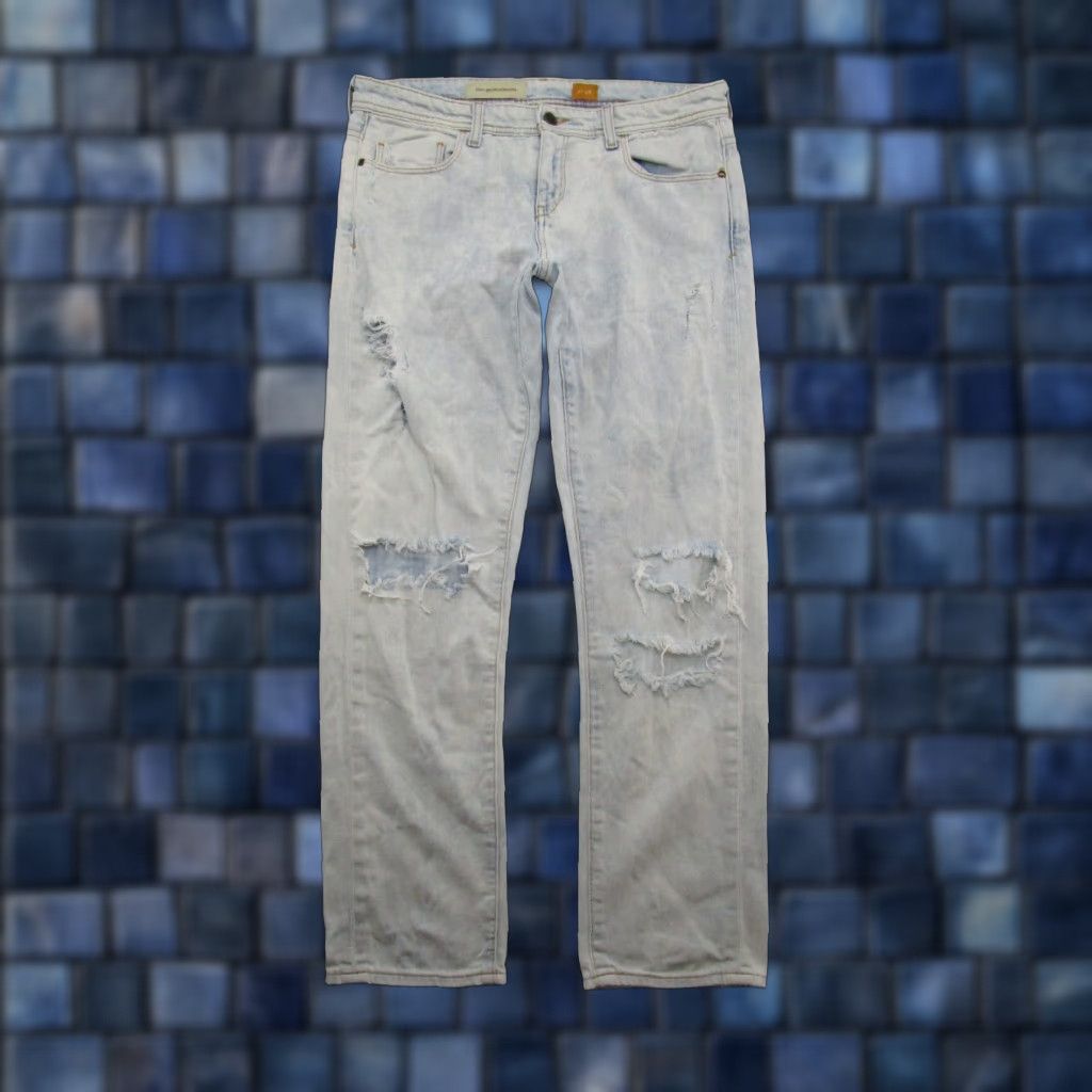 Anthropologie Anthropologie Jeans Women Distressed Straight Leg SZ 34 Blue Pilcro and the Letterpress Size 24" / US 00 / IT 34 - 1 Thumbnail