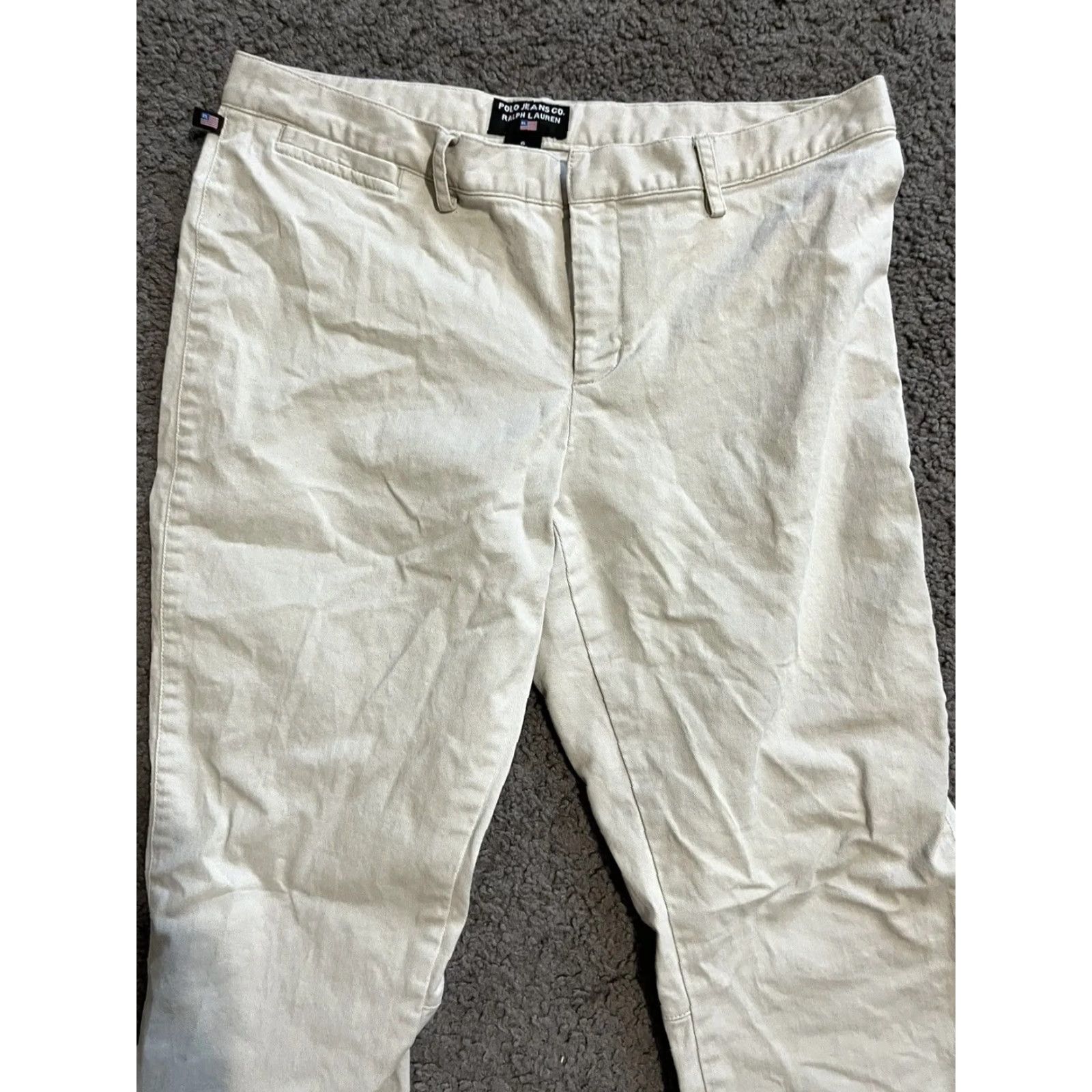 Polo Ralph Lauren Polo Ralph Lauren Pants Womens 6 Beige Low Rise Straight Leg Denim Cotton Blend 5-Pocket 30" Inseam 24" Vintage? (No, not vintage unless indicated) Size 28" / US 6 / IT 42 - 2 Thumbnail
