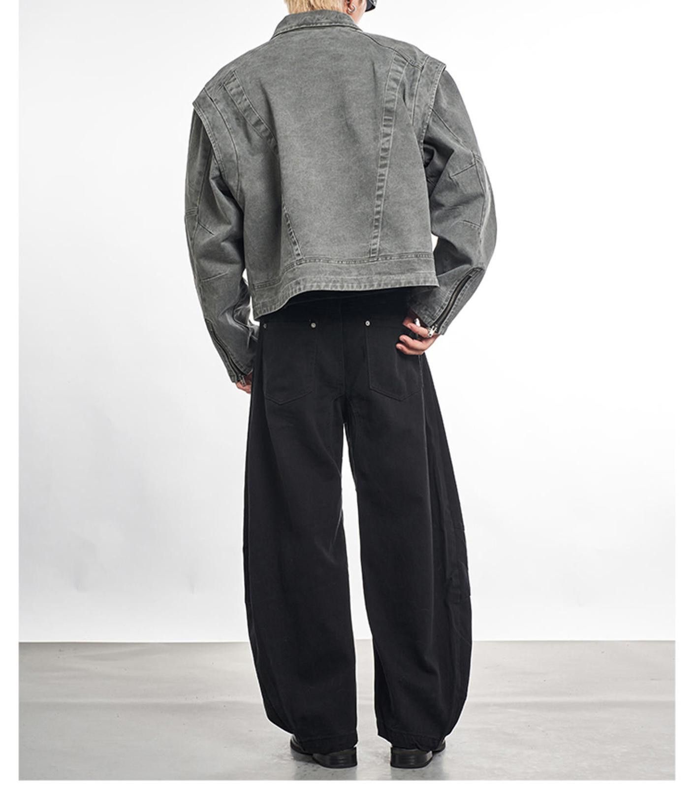 Other Ribbed Cropped Denim Jacket - Gray Size US M / EU 48-50 / 2 - 4 Thumbnail