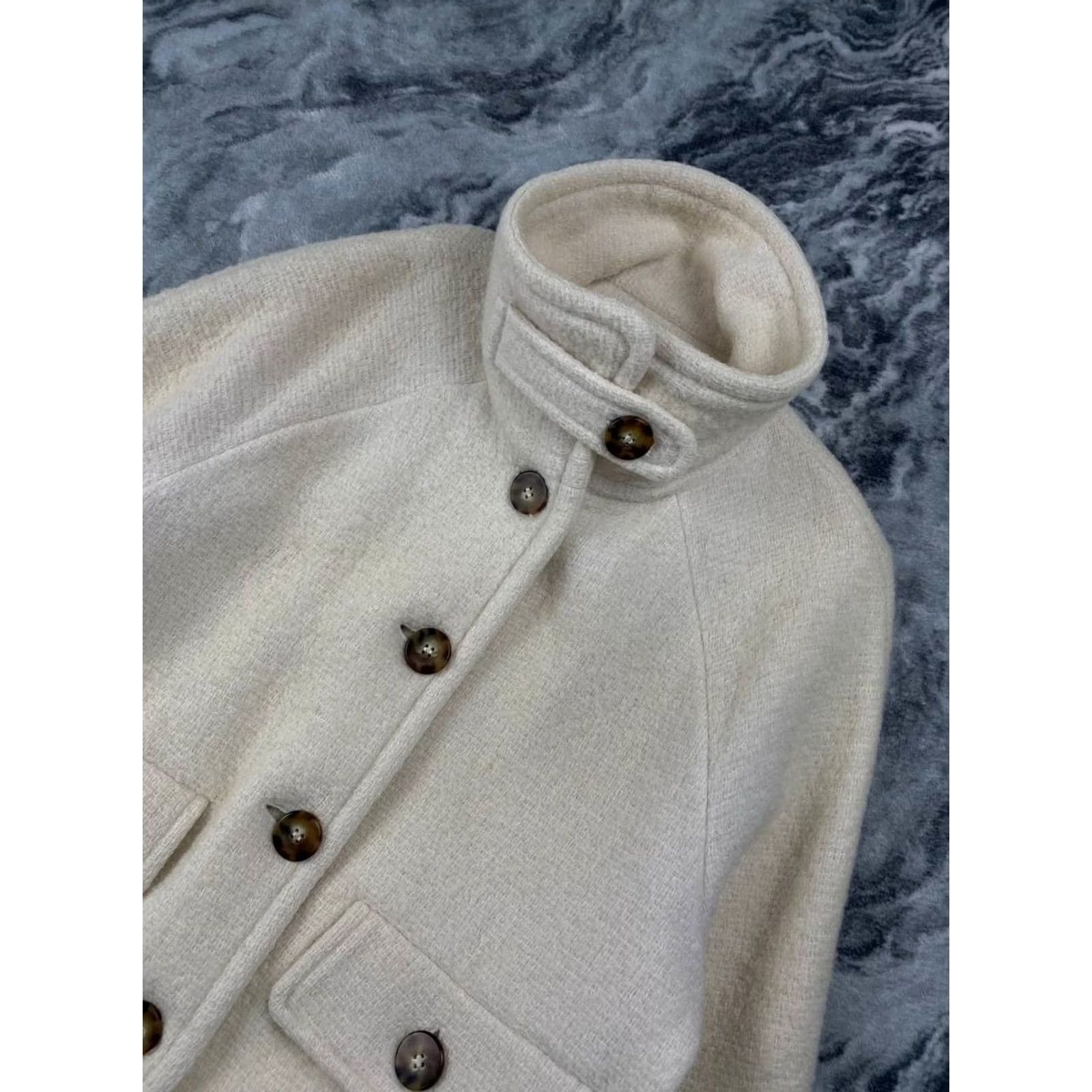 Vintage Sézane Coat Women Size 34 White Wool Size XXS / US 00 / IT 34 - 6 Thumbnail