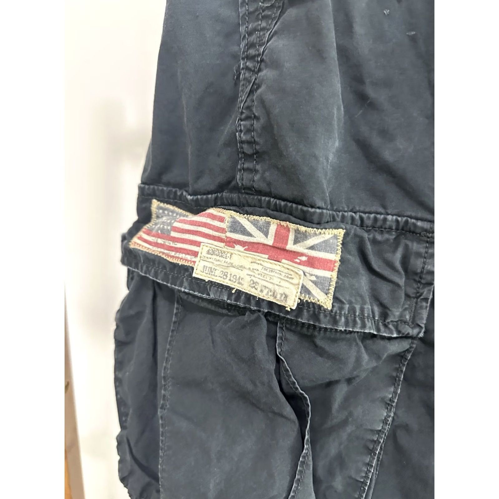 Ralph Lauren VINTAGE Denim & Supply Ralph Lauren Cargo Military Jogger Paratrooper Pants Sz 34/32 Mens Blue Cargo Pants Size US 34 / EU 50 - 4 Thumbnail
