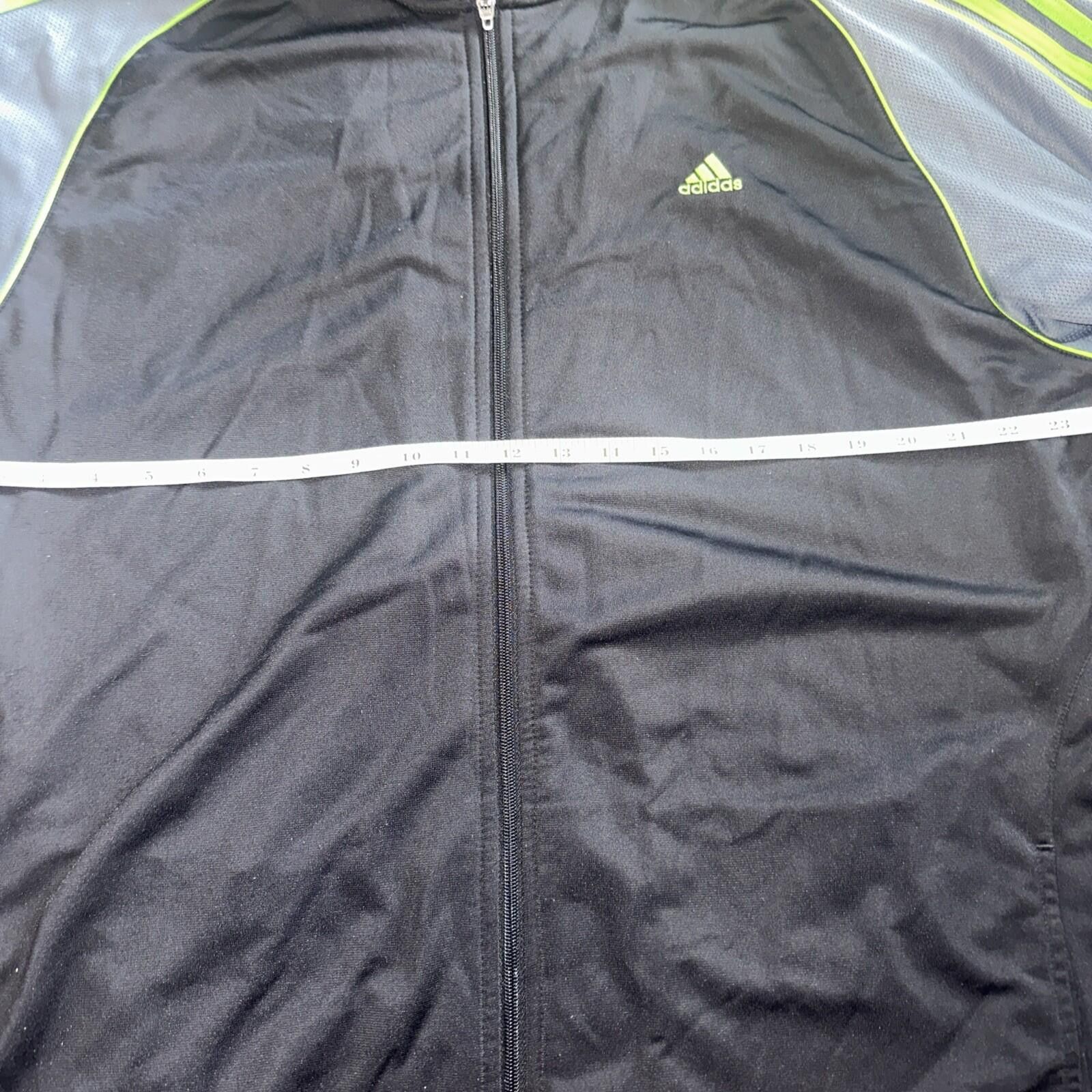 Adidas Vtg Adidas Black Gray Green Striped Jacket Size XXL Size US XXL / EU 58 / 5 - 4 Thumbnail