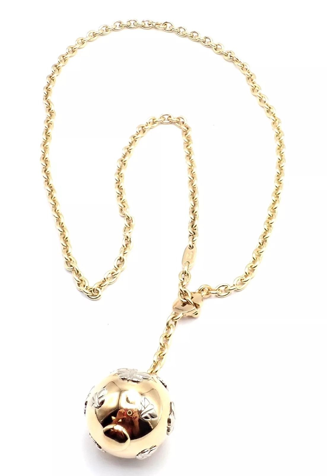Bvlgari Bulgari Bvlgari 18k Butterfly Globe Pendant Link Chain Size ONE SIZE - 4 Thumbnail