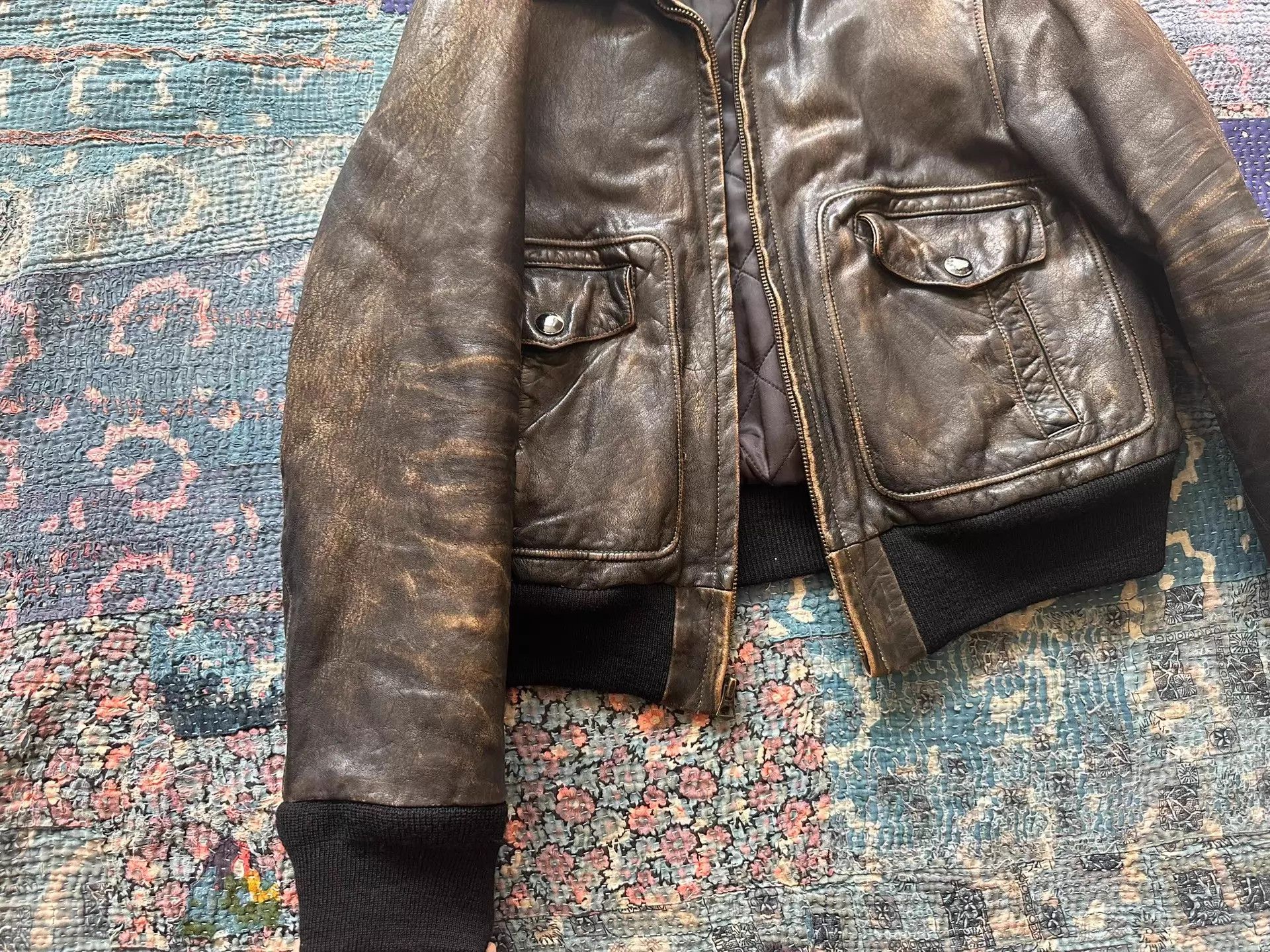 RRL Ralph Lauren RRL Distressed Leather Jacket Size 3 Size US L / EU 52-54 / 3 - 5 Thumbnail