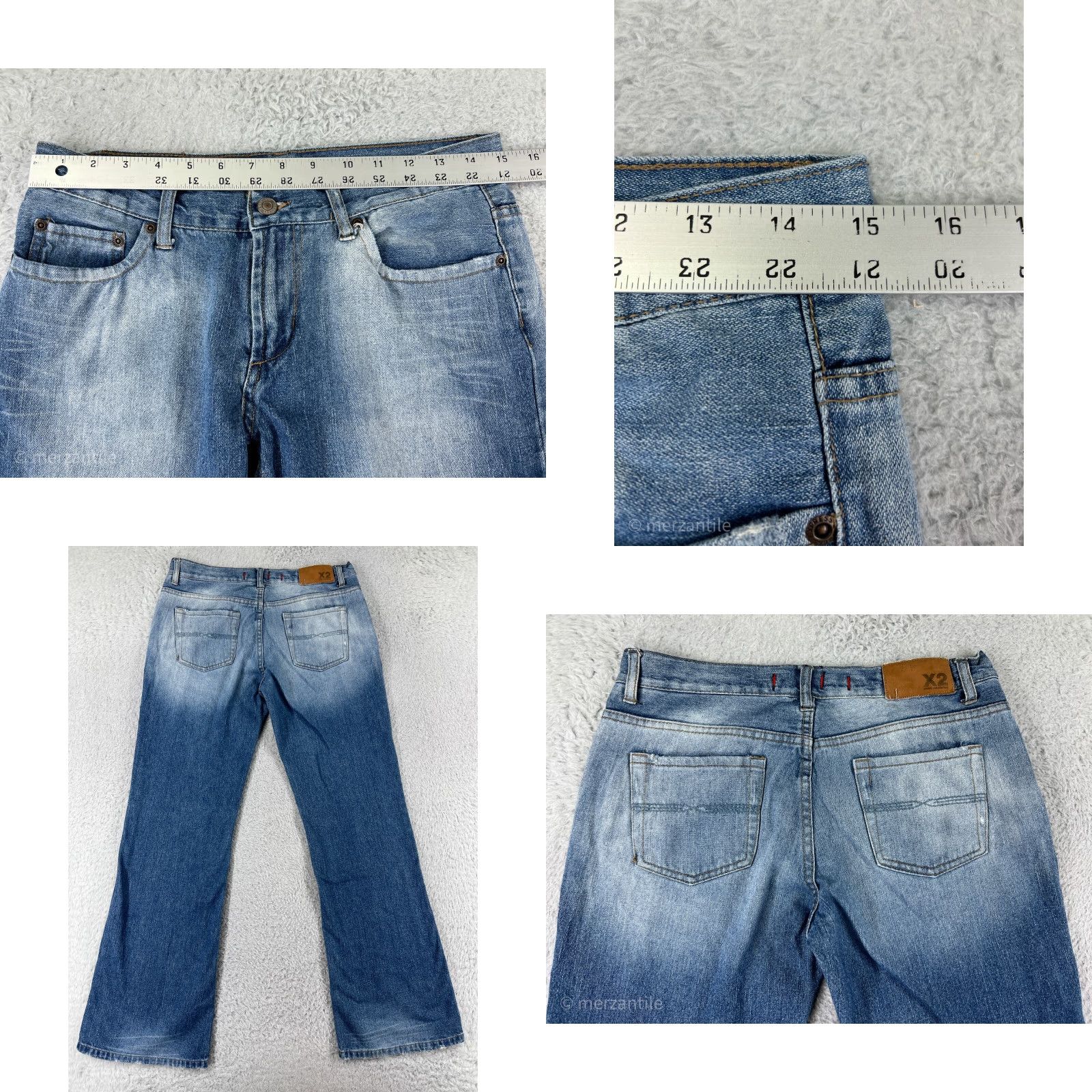 Express Express Jeans Womens 6 Blue Denim Flared Low Rise 5-Pocket Cotton Blend Stretch Jeans Size 28" / US 6 / IT 42 - 9 Thumbnail