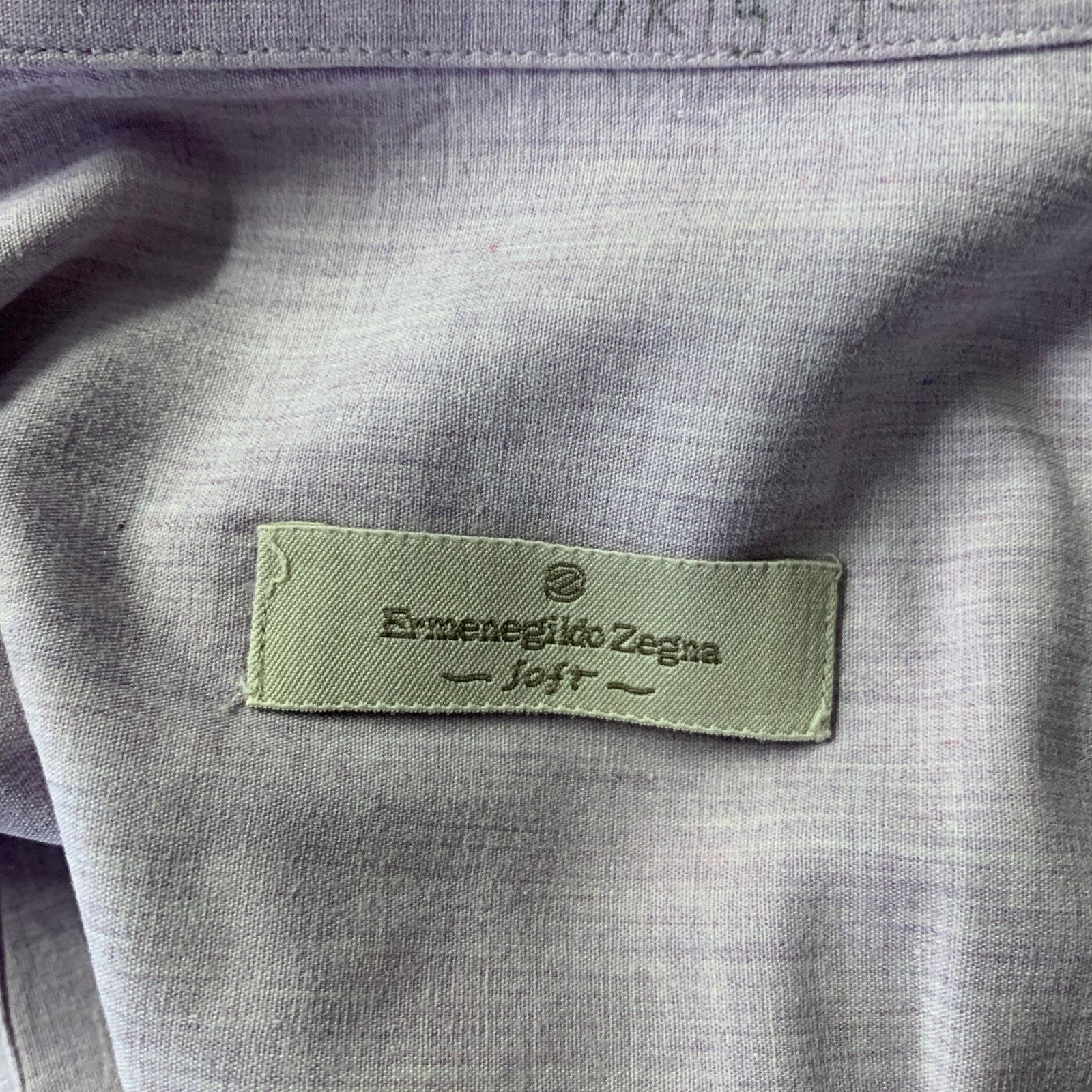 Ermenegildo Zegna ERMENEGILDO ZEGNA XL Purple Lilac Cotton Long Sleeve Shirt Size US XL / EU 56 / 4 - 4 Thumbnail