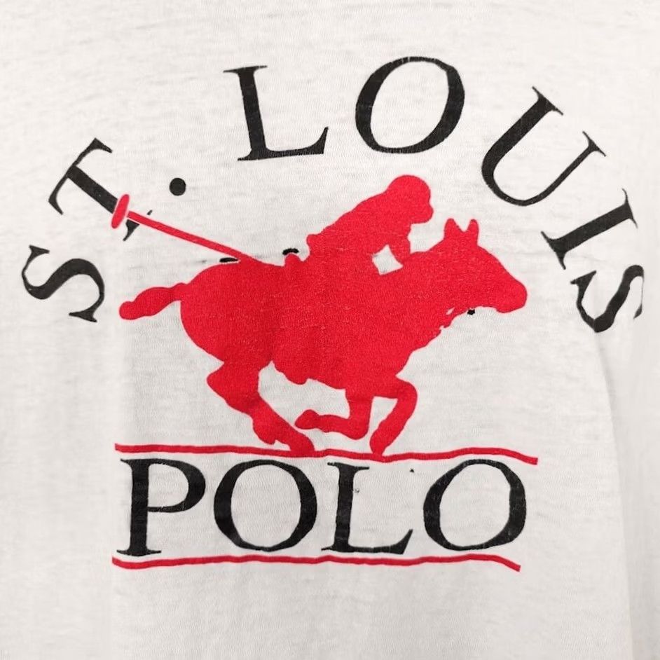 Vintage VINTAGE Cal Cru St Louis Polo T Shirt Mens XL White 80s Horse Made In USA Size US XL / EU 56 / 4 - 3 Thumbnail