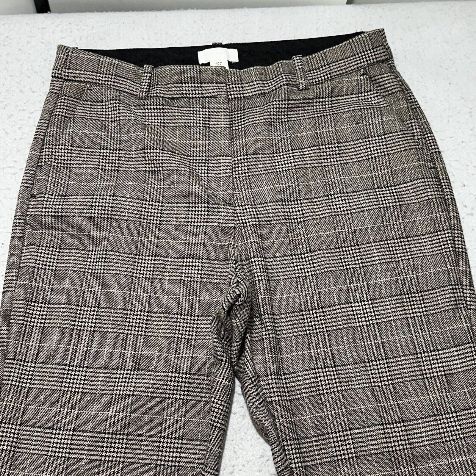 H&M H&M 14 Stovepipe Pants Plaid Striped Trousers Gray Slacks Size 36" / US 14 / IT 50 - 2 Thumbnail