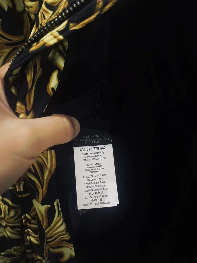 Versace Versace Jacket Black Gold Baroque Print Men's Bomber Jacke Size US XXL / EU 58 / 5 - 5 Thumbnail