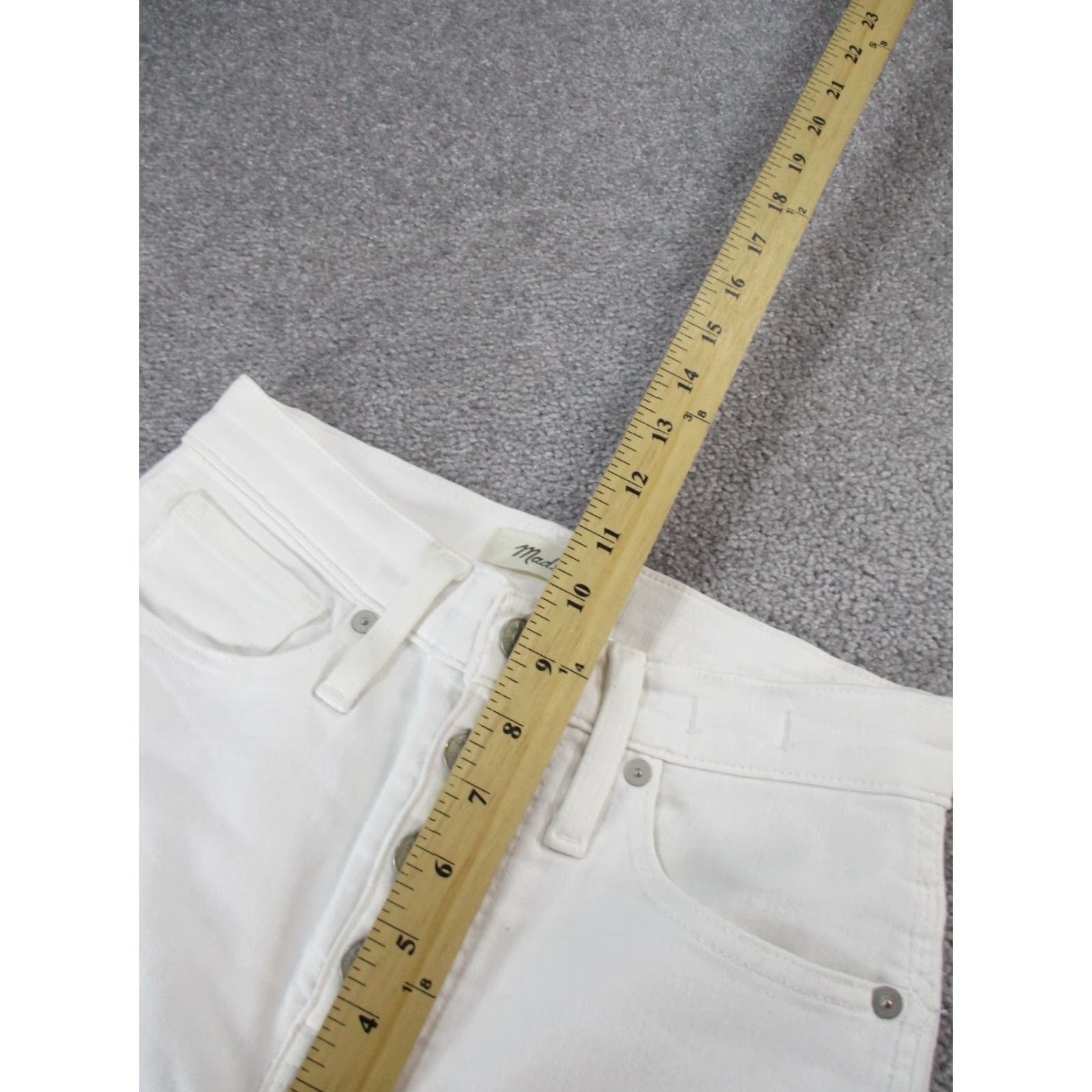 Madewell Madewell Jeans Womens 25 Petite White Denim Button Fly Skinny Crop Mens? Size 42" / US 20 - 7 Thumbnail
