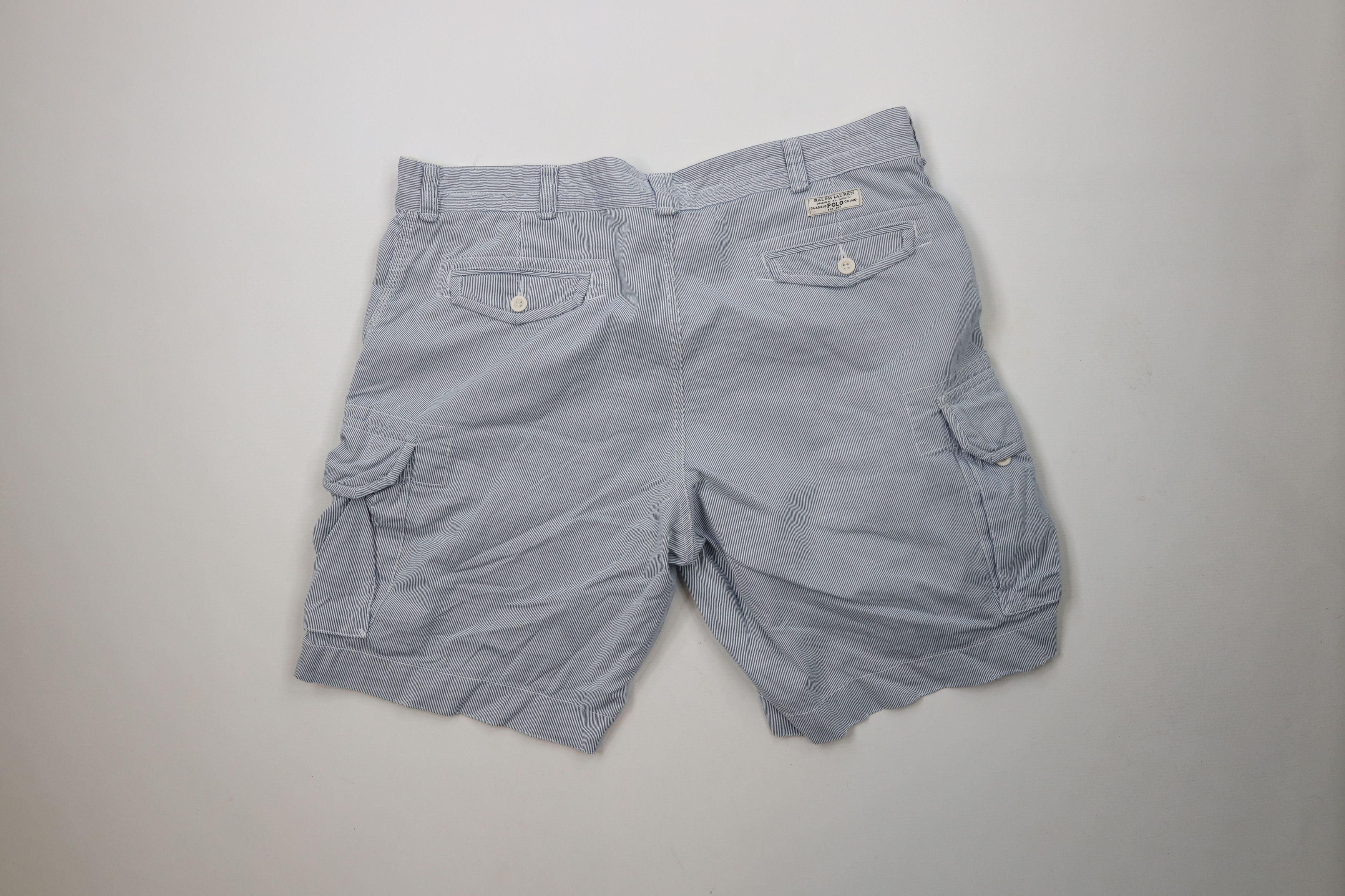 Ralph Lauren × Vintage Vintage Ralph Lauren Striped Heavyweight Cargo Shorts Size US 42 / EU 58 - 11 Thumbnail