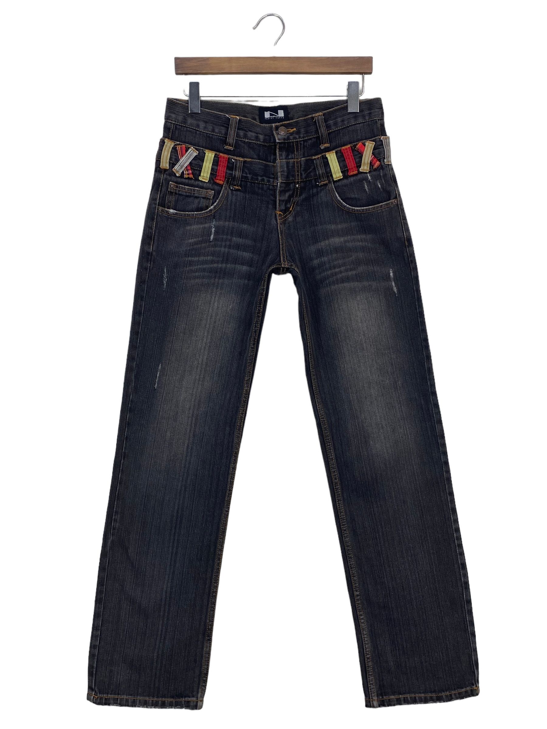Japanese Brand Double Waist Punk Bondage Goth Rockers Jeans Size US 32 / EU 48 - 2 Thumbnail