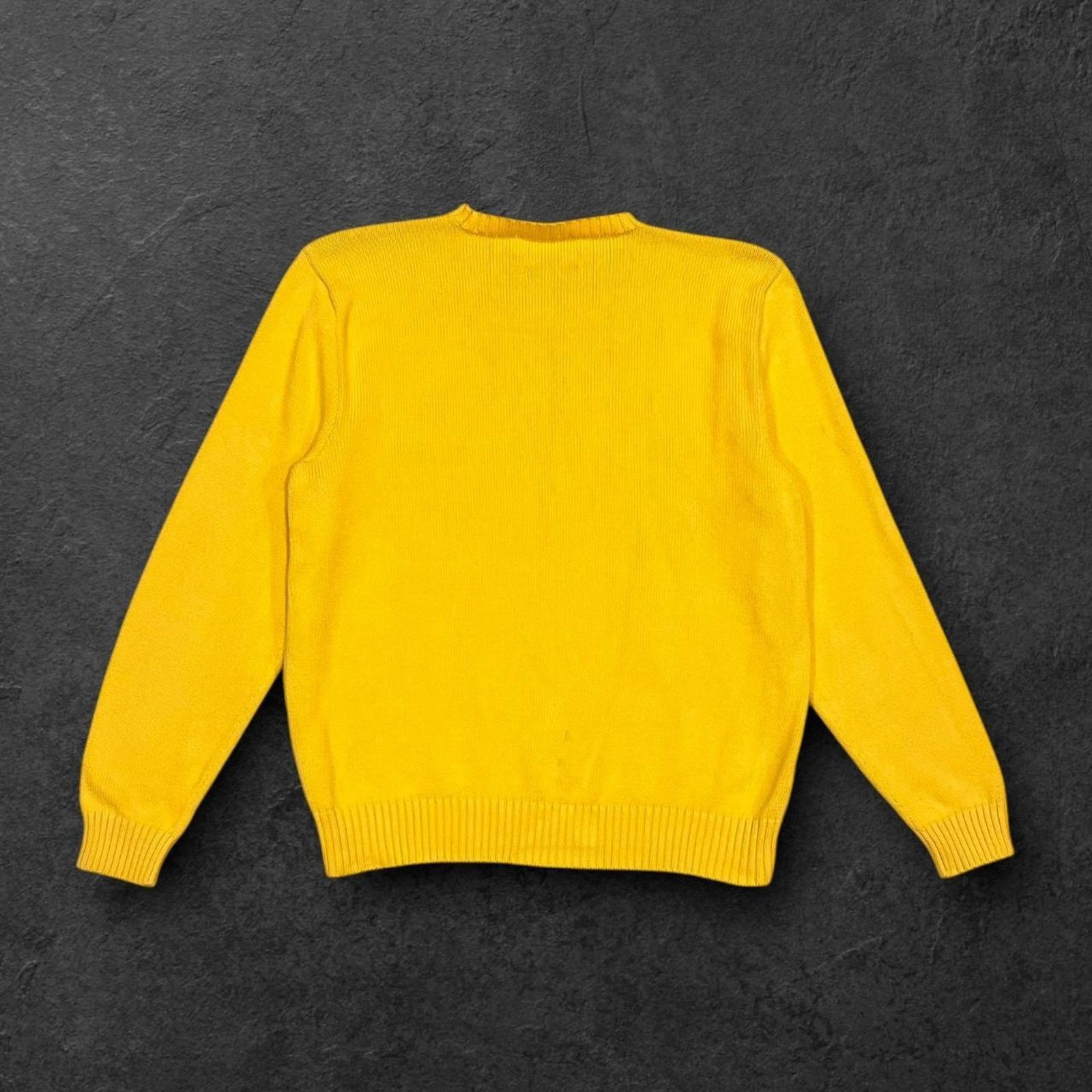 Polo Ralph Lauren Polo Ralph Lauren Yellow Knit Sweater w/ Embroidered Logo Size L / US 10 / IT 46 - 3 Thumbnail