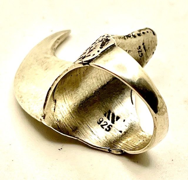 Other MARCHE NOIR Sterling Silver AFRICAN Claw Ring Rare 80s Size ONE SIZE - 8 Thumbnail