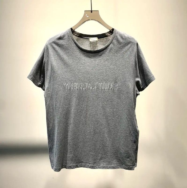 Yves Saint Laurent YSL Gray Oversized Women's T-Shirt 0089 Size XXL / US 16-18 / IT 52-54 - 1 Thumbnail