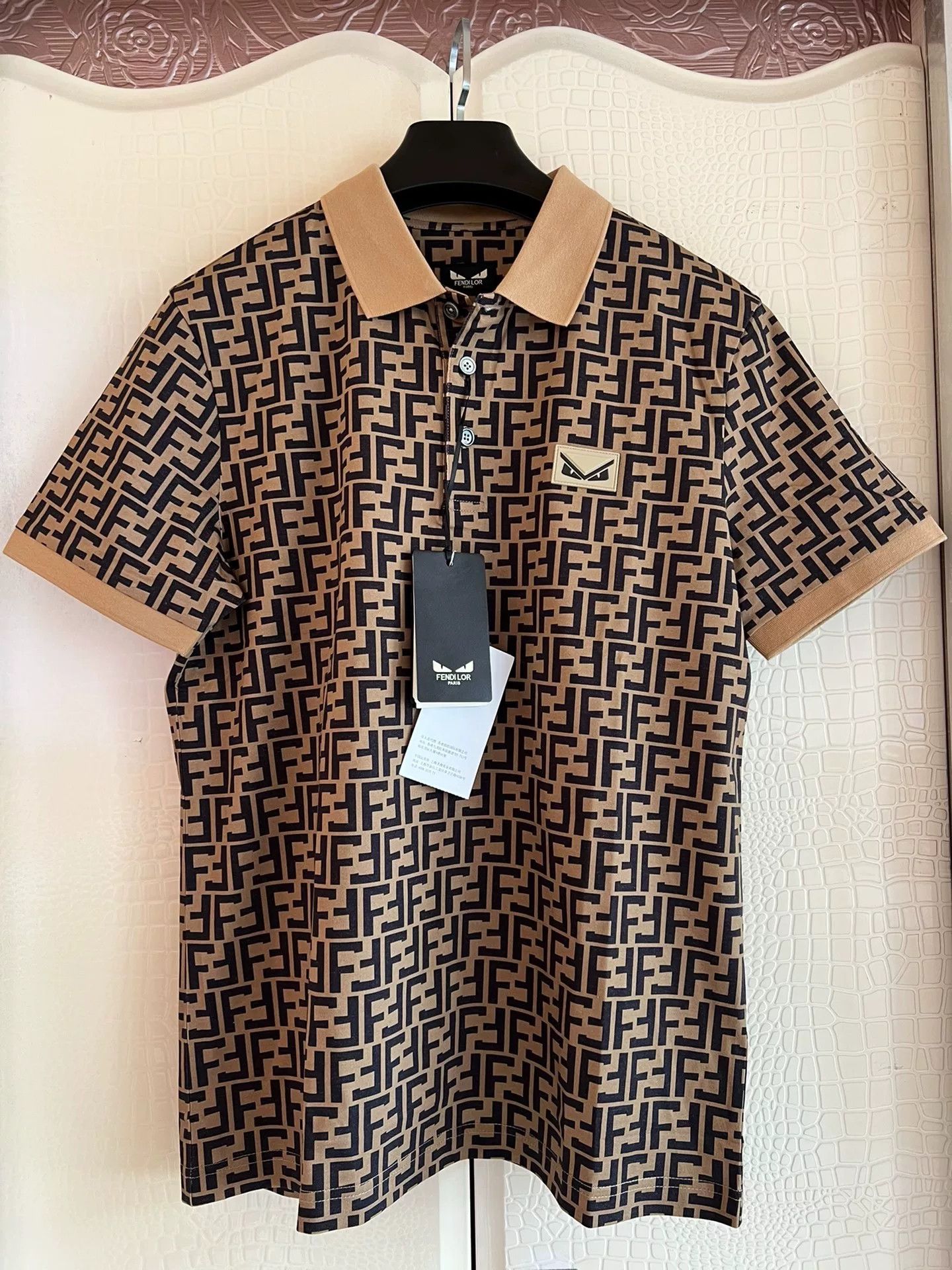 Fendi Fendi FF Logo Men's Polo Shirt Size US M / EU 48-50 / 2 - 1 Thumbnail