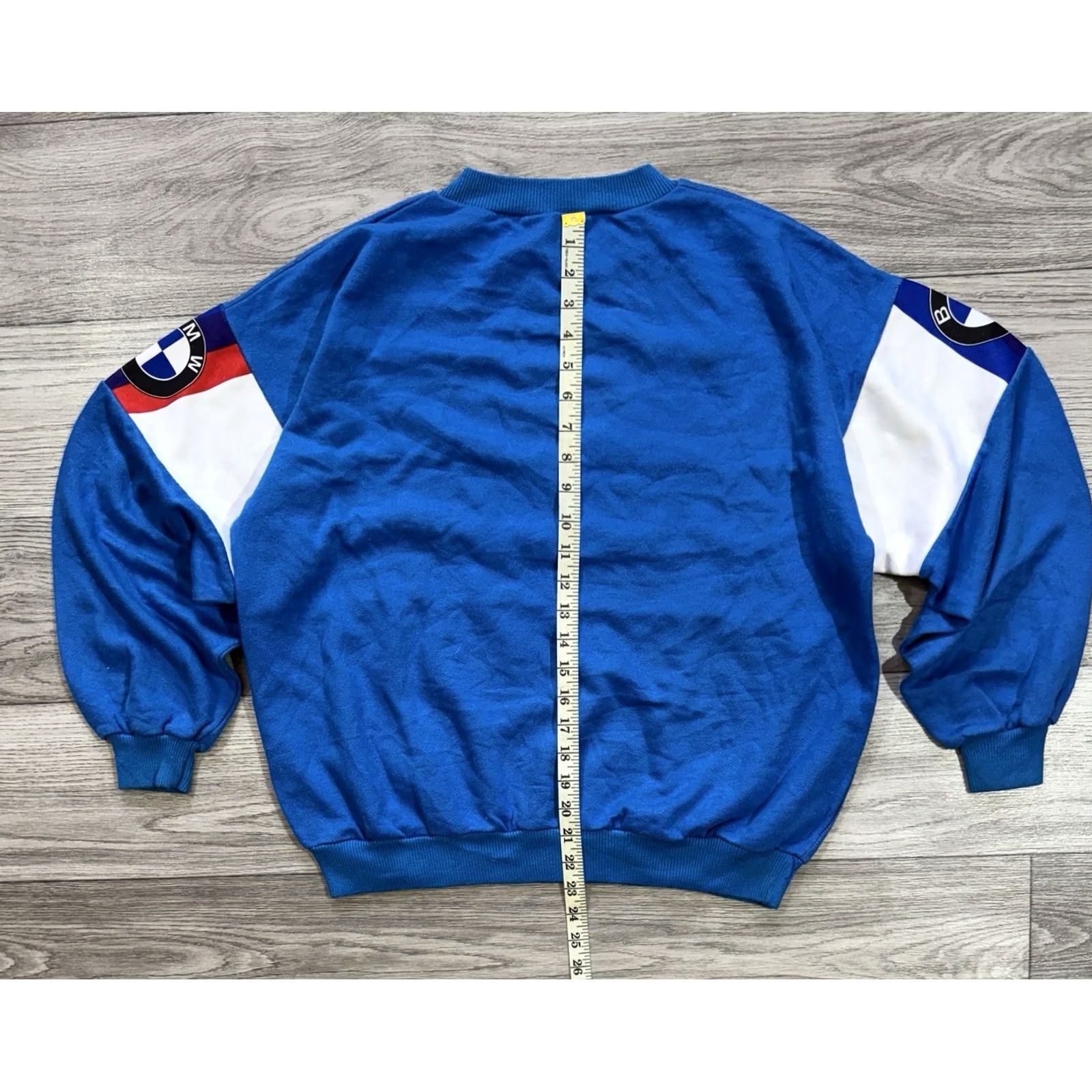 BMW VINTAGE Rare 1980 BMW M Power Motorsport Racing Sweatshirt Blue Crewneck Pullover Size L Men Long Sleeve Pullover Racing Vintage Blue L Mens Size US L / EU 52-54 / 3 - 2 Thumbnail