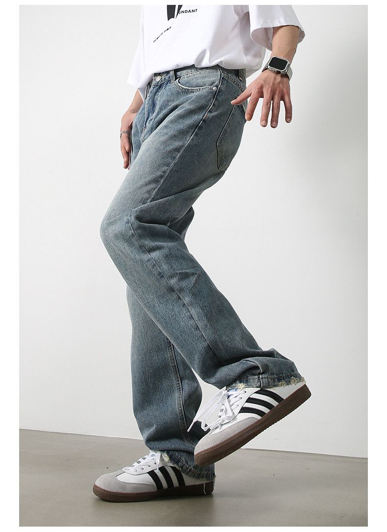 Japanese Brand × Jean Men's washed retro straight loose flared jeans Size US 32 / EU 48 - 4 Thumbnail