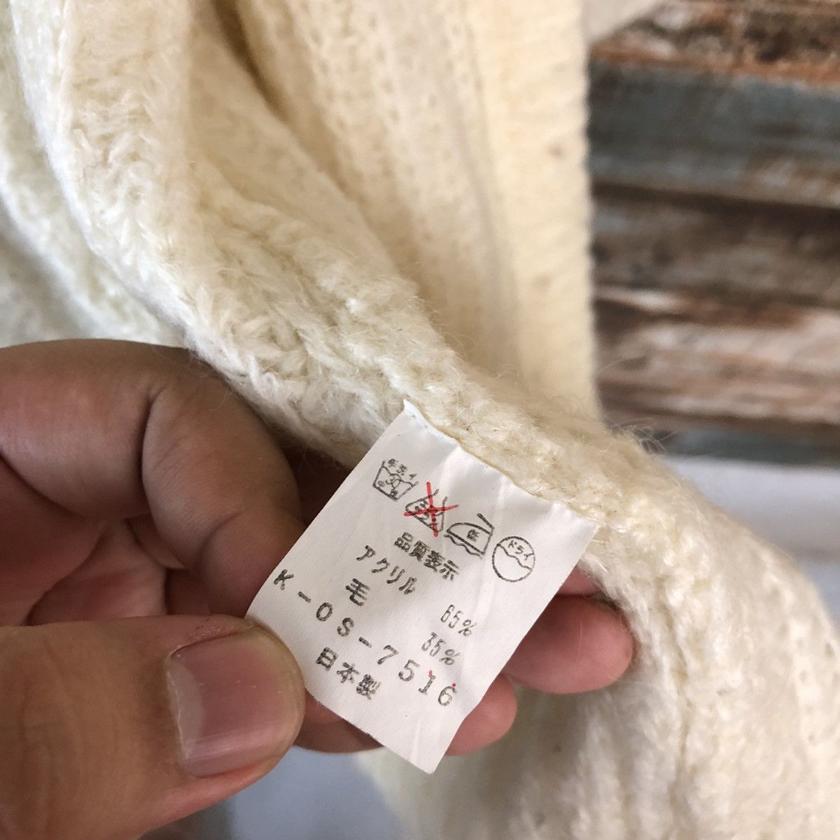 Homespun Knitwear × Japanese Brand PX White vintage Cardigan Knitwear #A2213 Size L / US 10 / IT 46 - 14 Thumbnail