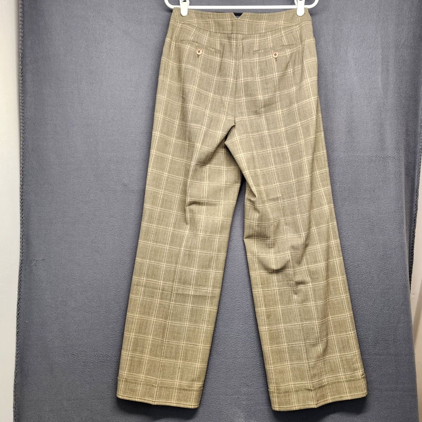 Talbots Talbots Pants Trousers Womens 8 Windowpane Plaid Cuffed Straight Stretch Pants Size 30" / US 8 / IT 44 - 2 Thumbnail