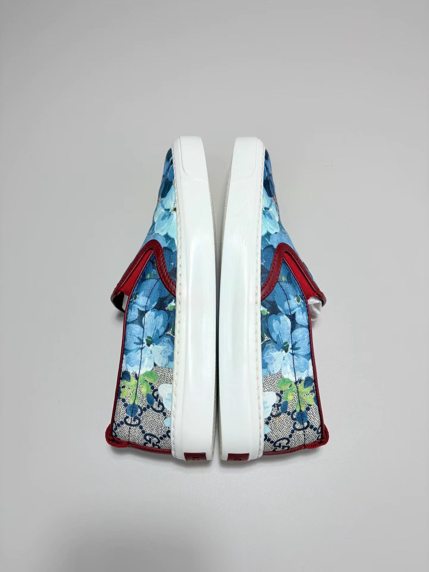 Gucci GUCCI Blue Floral Slip-On Sneakers K1 Size US 6 / IT 36 - 4 Thumbnail