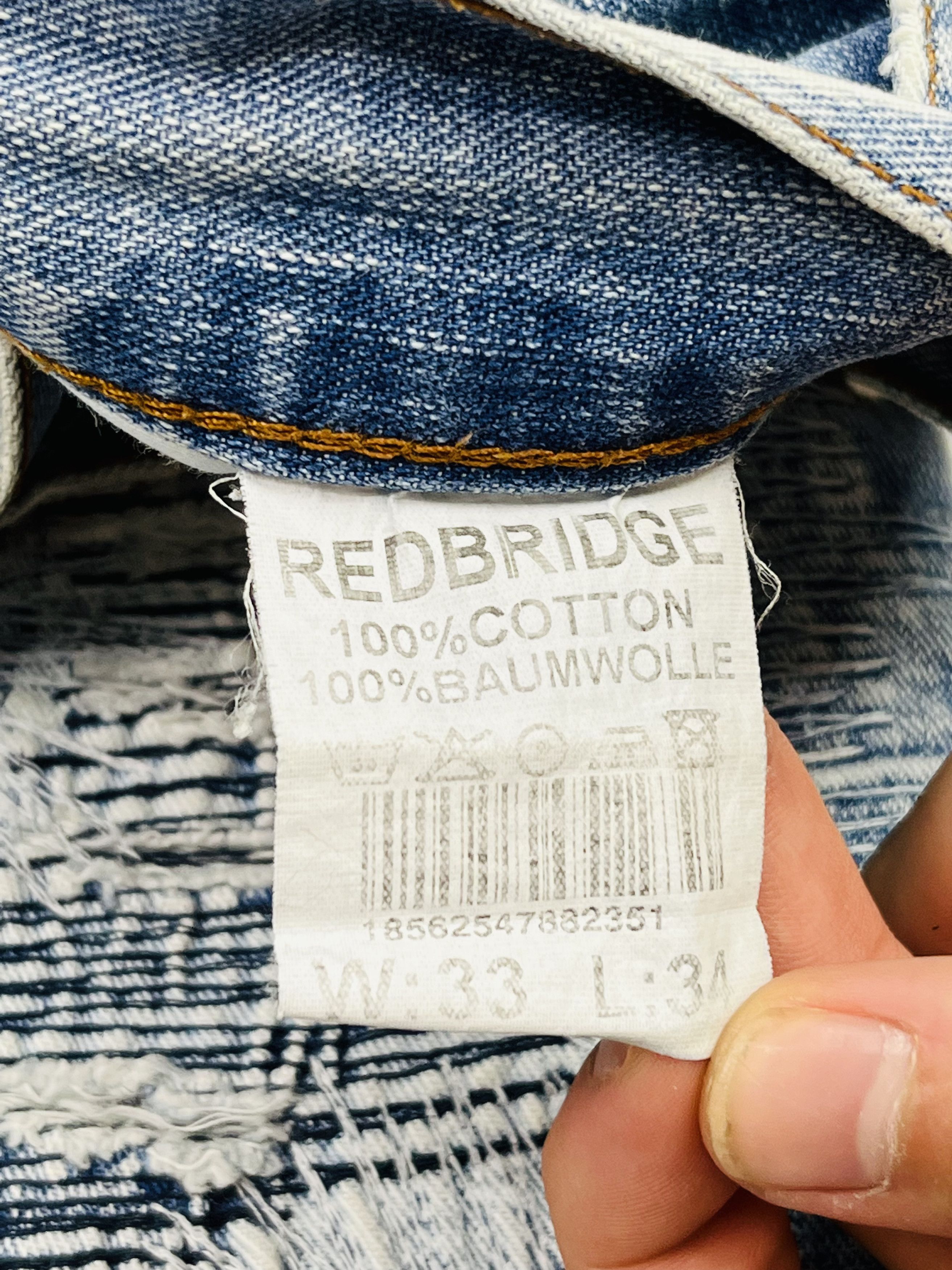 Other 1990s BAGGY DISTRESSED REPAIRED FADED DENIM PANTS - № 3003 Size US 34 / EU 50 - 9 Thumbnail